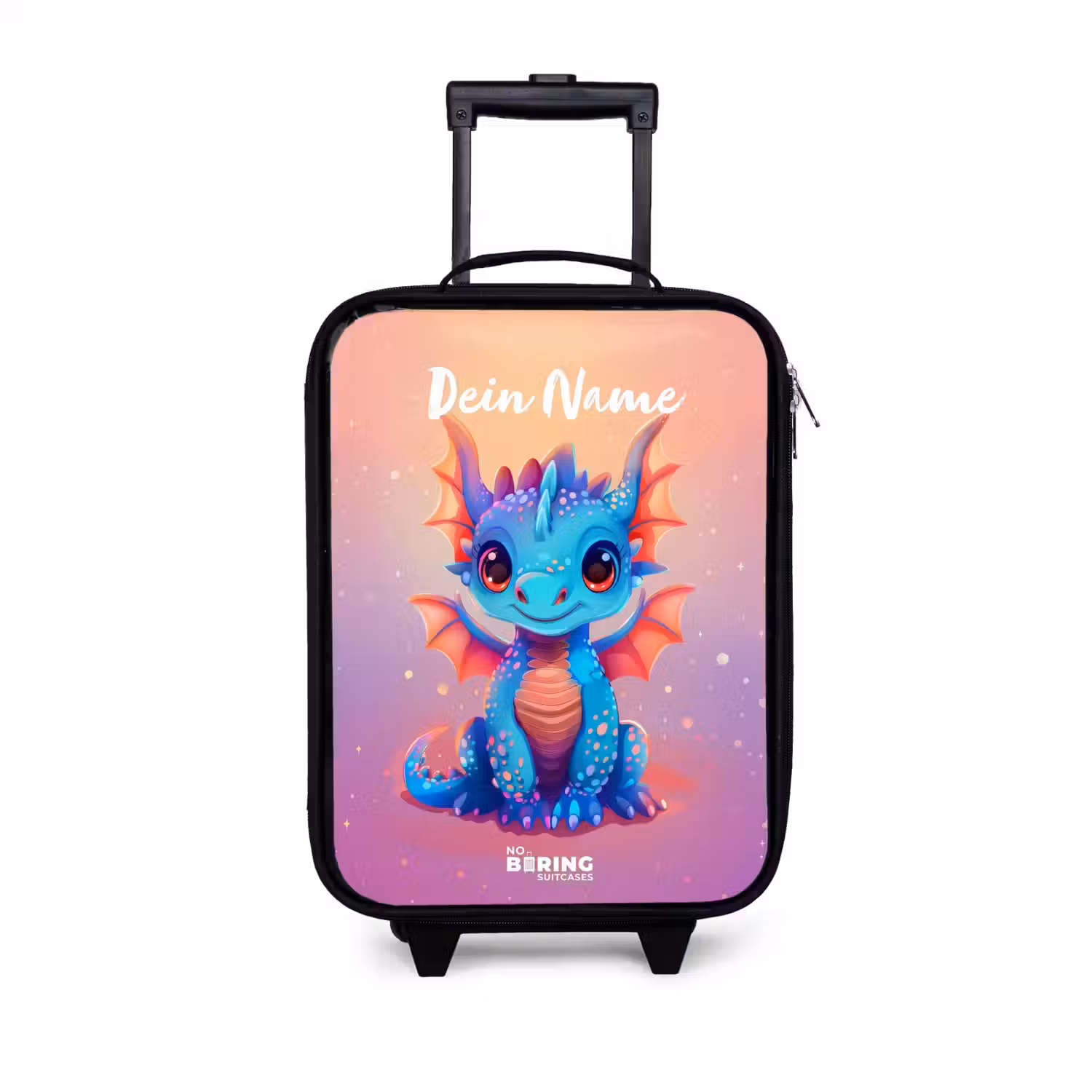 Schattige baby draak Kinderkoffer - Zwart klein -3d