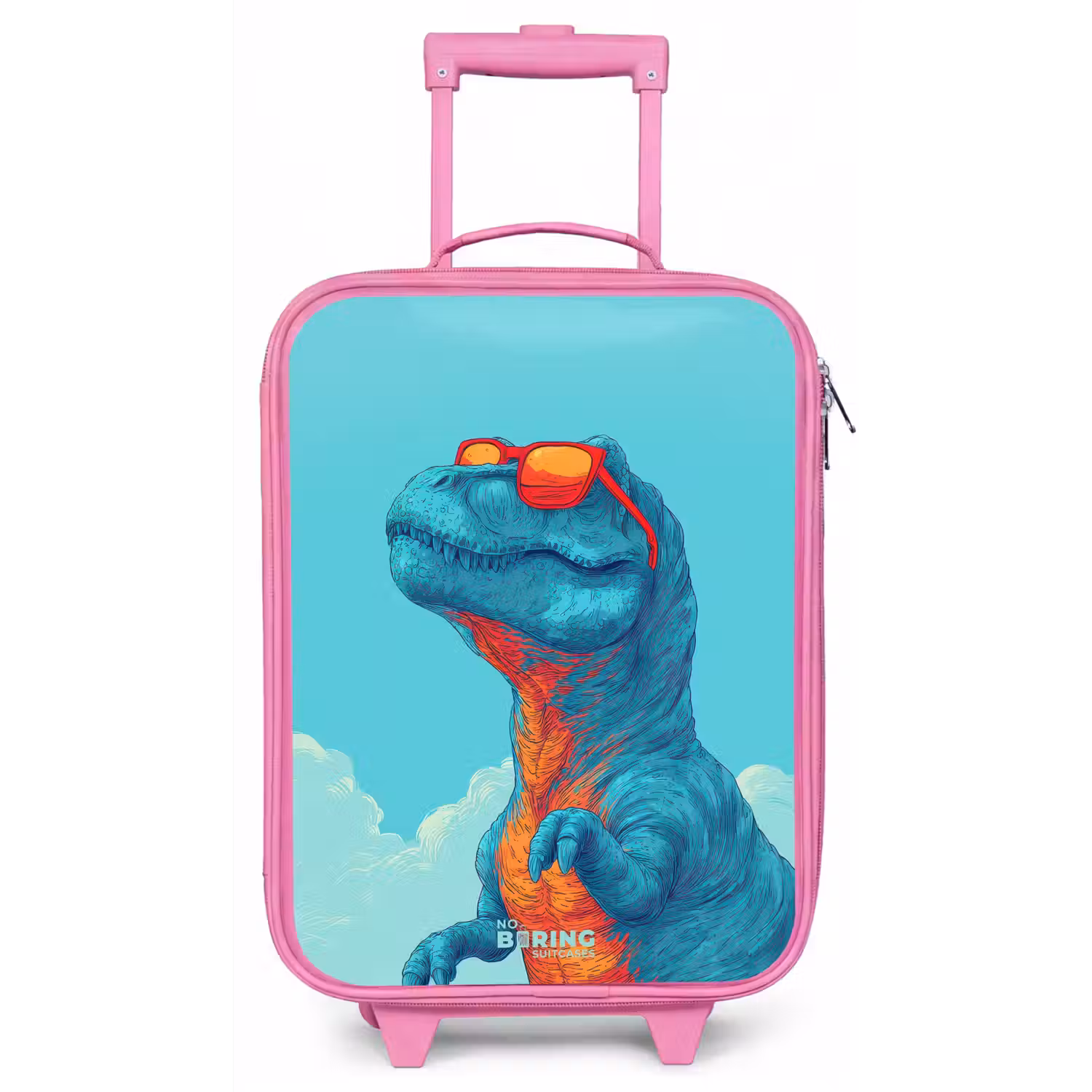 Dino met zonnebril Kinderkoffer - Roze klein -zz3dotto