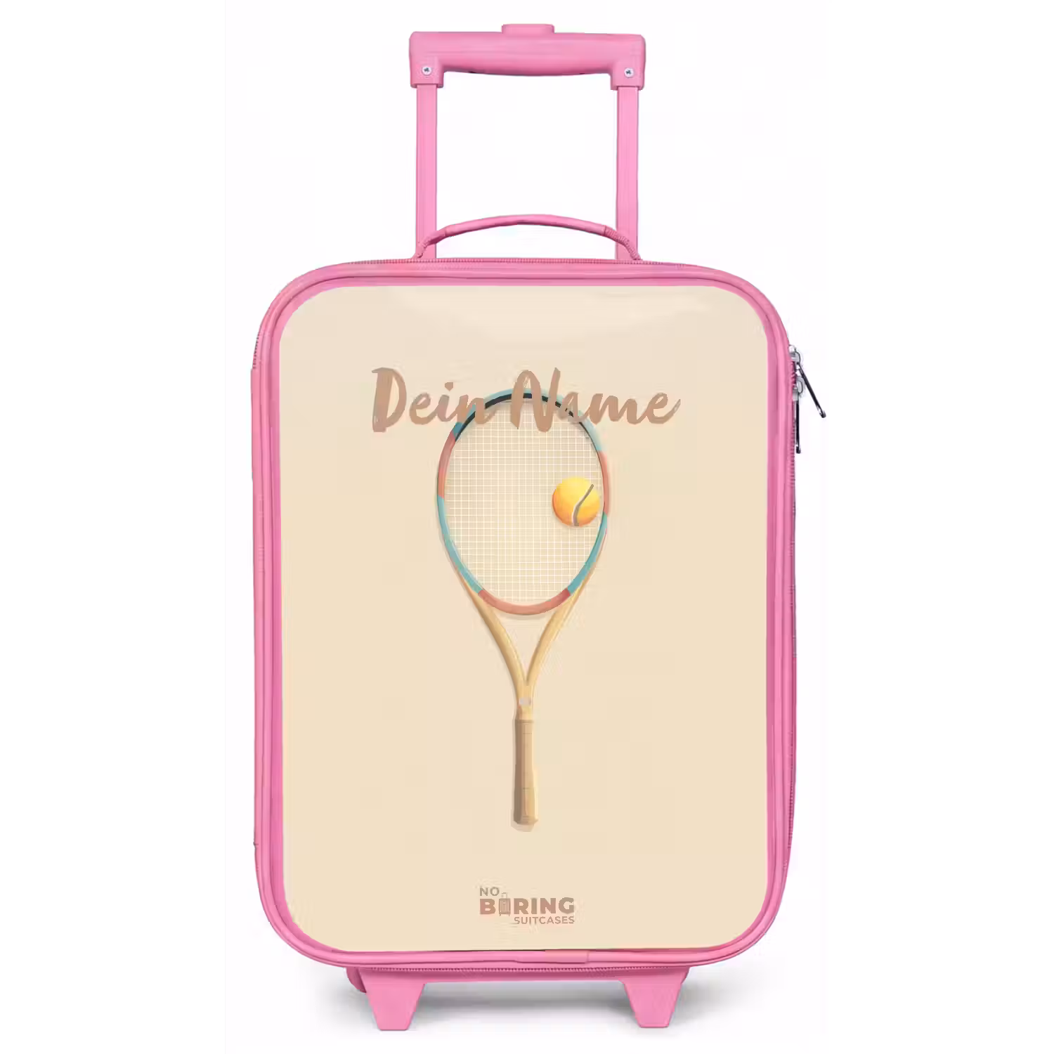 Een tennisracket in beige tinten Kinderkoffer - Roze klein -zz3dotto
