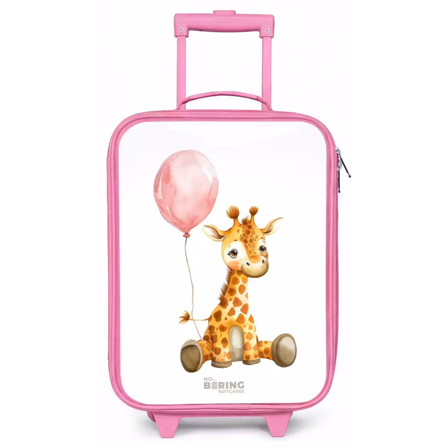 Giraffe met roze ballon Kinderkoffer - Roze klein -zz3dotto