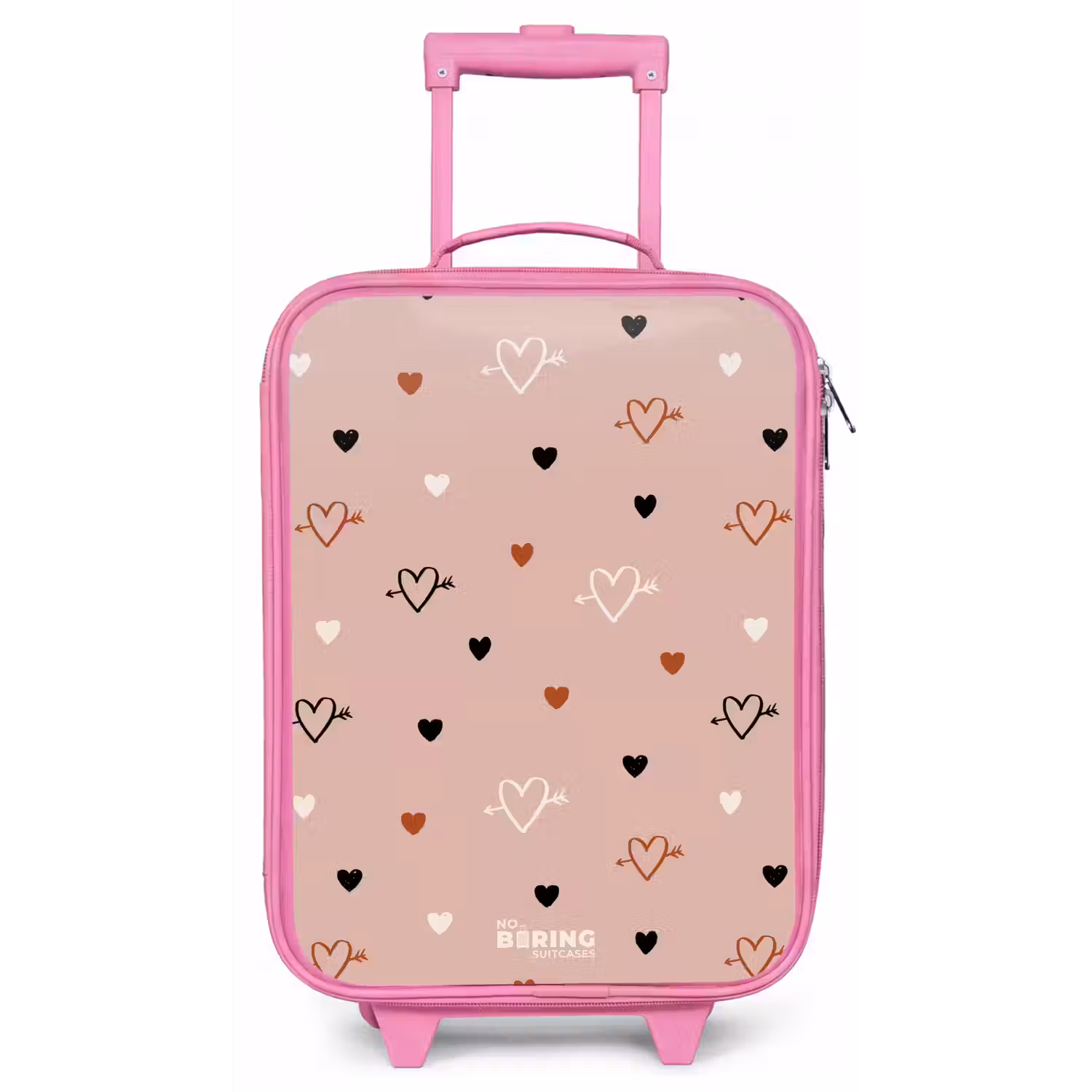Hartjes met pijlen in zwart, wit en roze Kinderkoffer - Roze klein -zz3dotto
