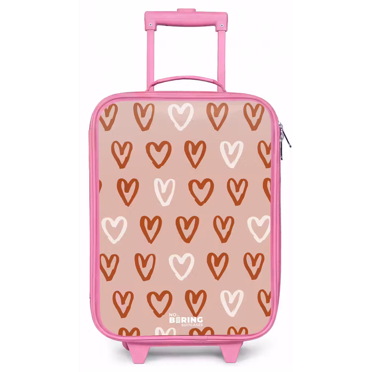 Hartjes patroon in roze en wit Kinderkoffer - Roze klein -zz3dotto