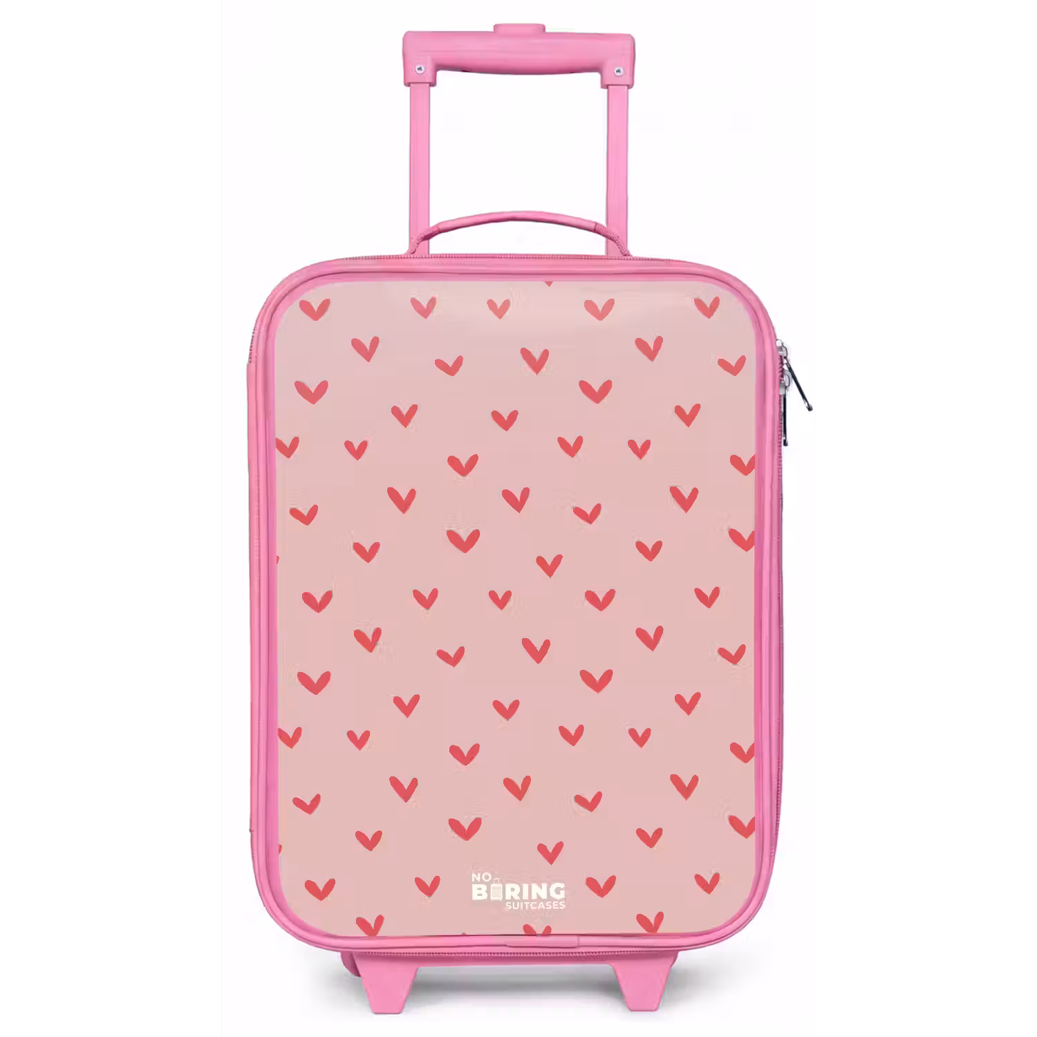 Hartjespatroon met roze kleuren Kinderkoffer - Roze klein -zz3dotto