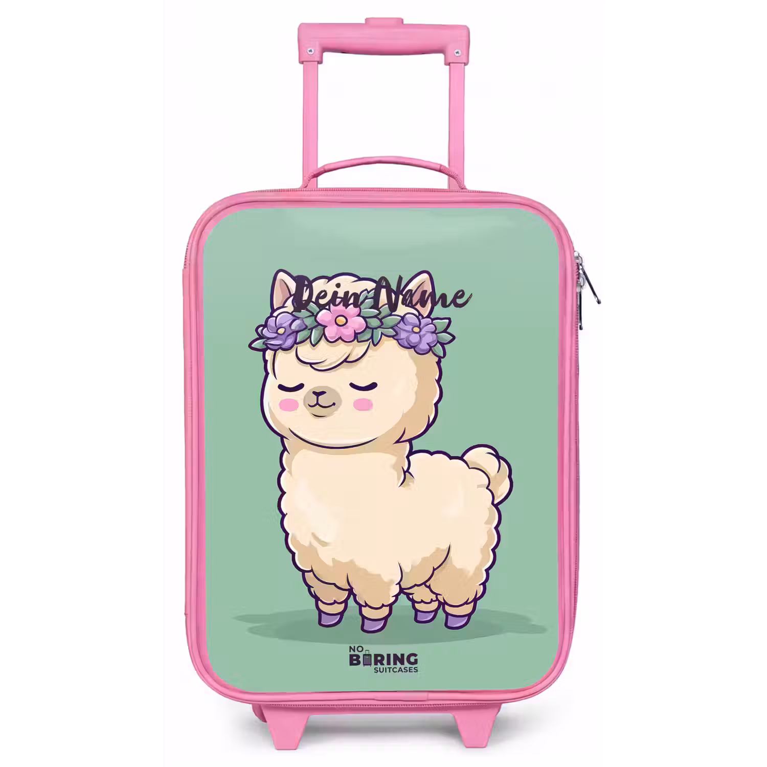 Kawai - Alpaca - Groen Kinderkoffer - Roze klein -zz3dotto