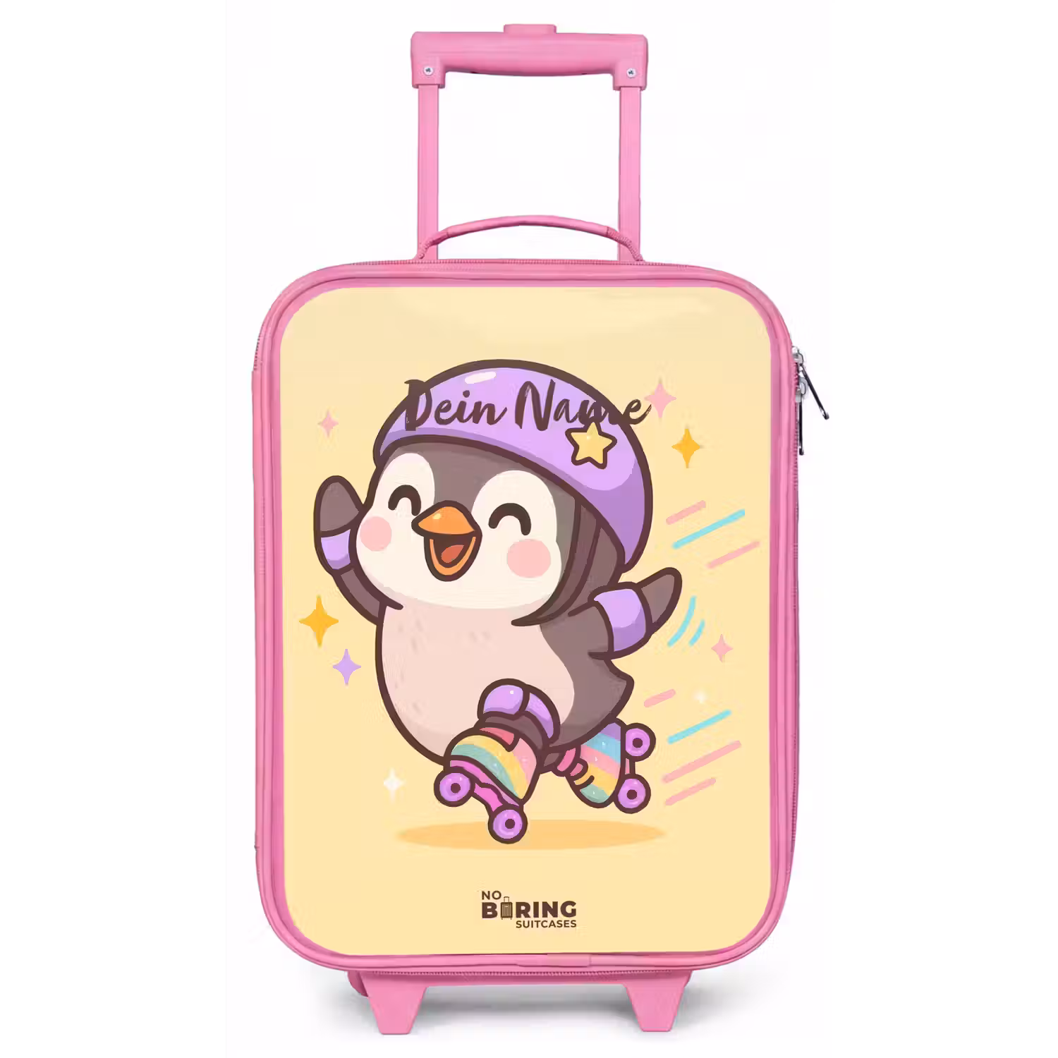 Kawai - Pinguin - Rolschaatsen Kinderkoffer - Roze klein -zz3dotto