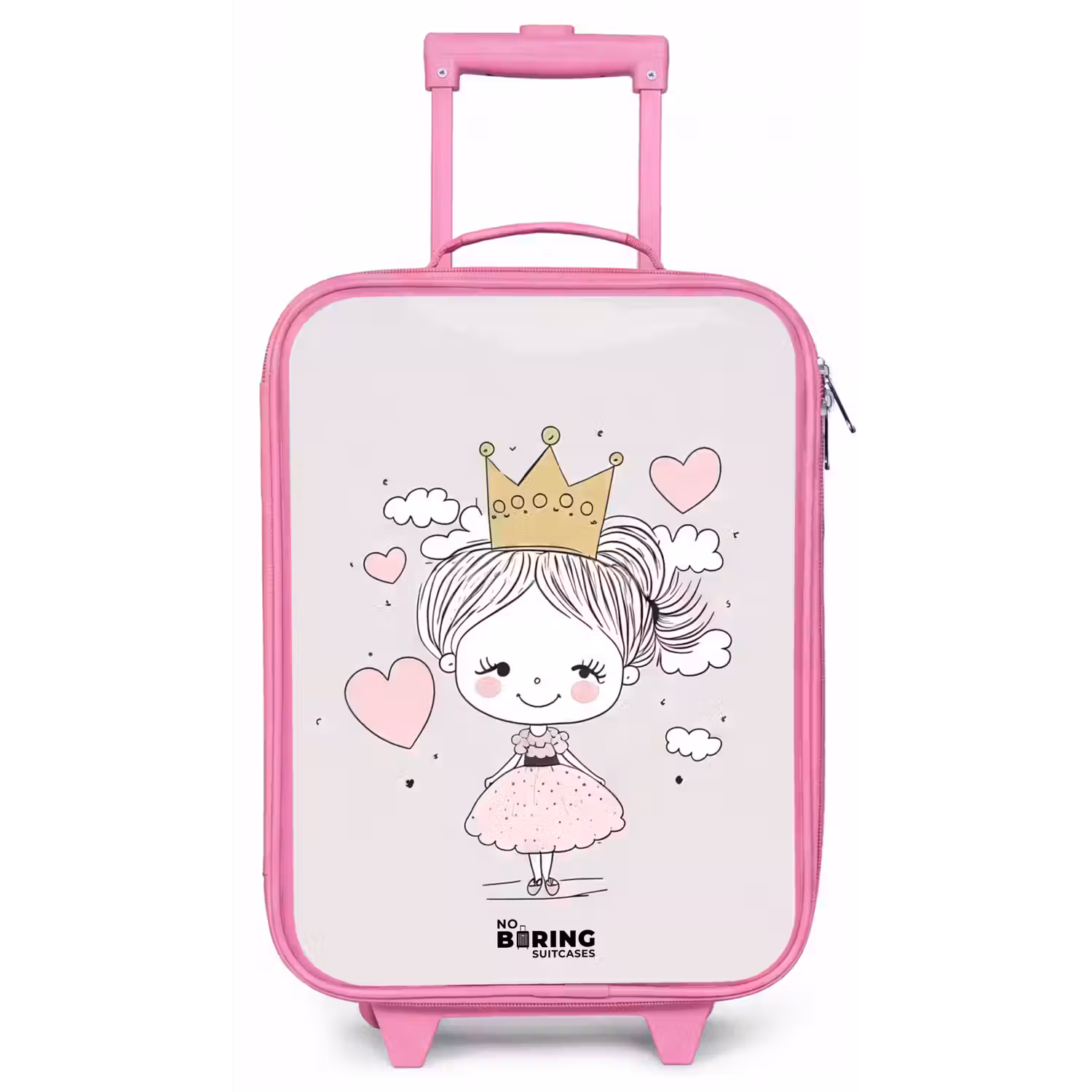 Kleine prinses met hartjes Kinderkoffer - Roze klein -zz3dotto