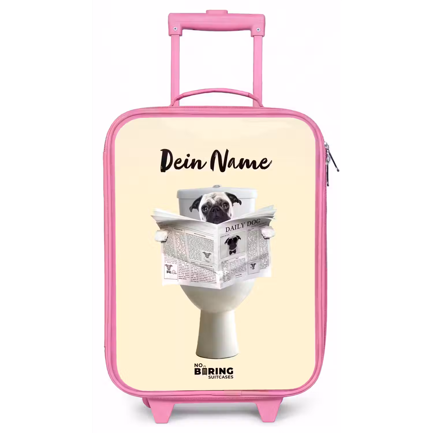 Hondje Leest de Krant Kinderkoffer - Roze klein -zz3dotto