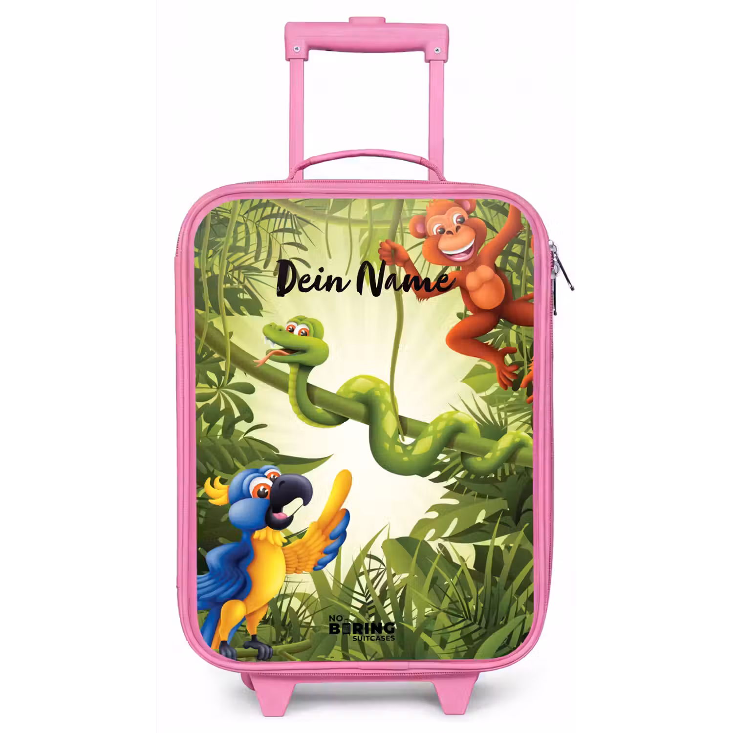 Jolige jungle Kinderkoffer - Roze klein -zz3dotto