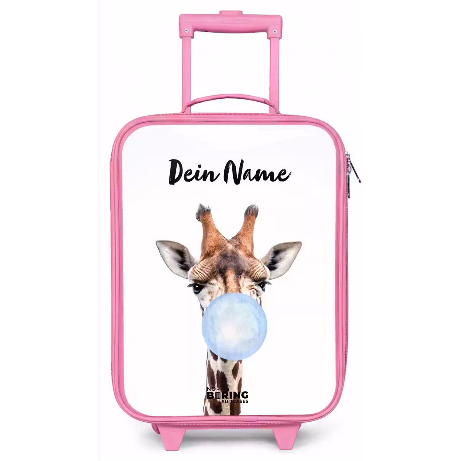 Kauwende Kobus blauw Kinderkoffer - Roze klein -zz3dotto