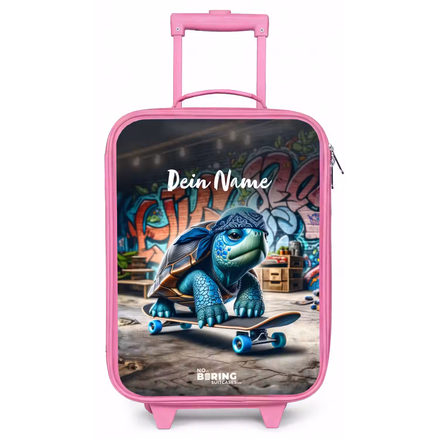 Skater schildpad Kinderkoffer - Roze klein -zz3dotto