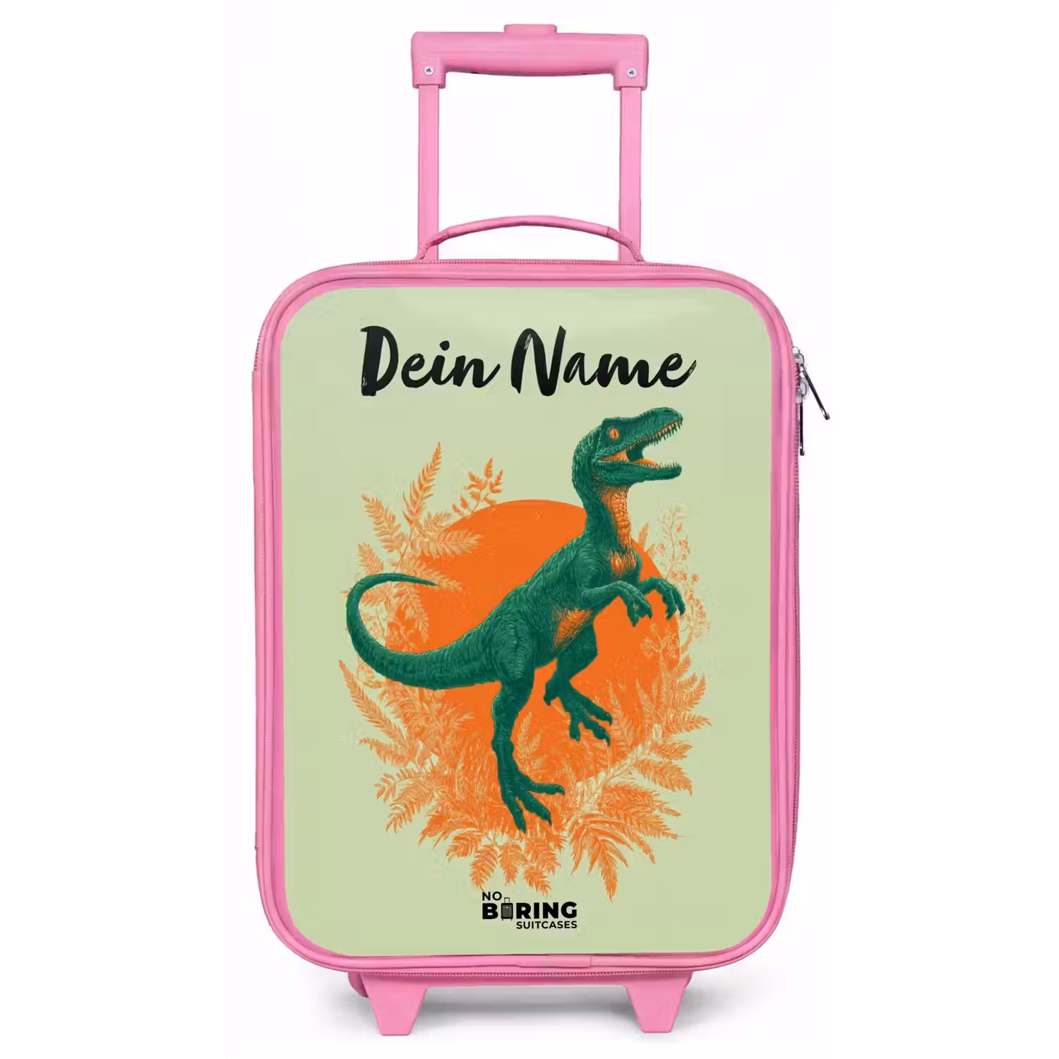 Dino - Natuur - Groen Kinderkoffer - Roze klein -zz3dotto