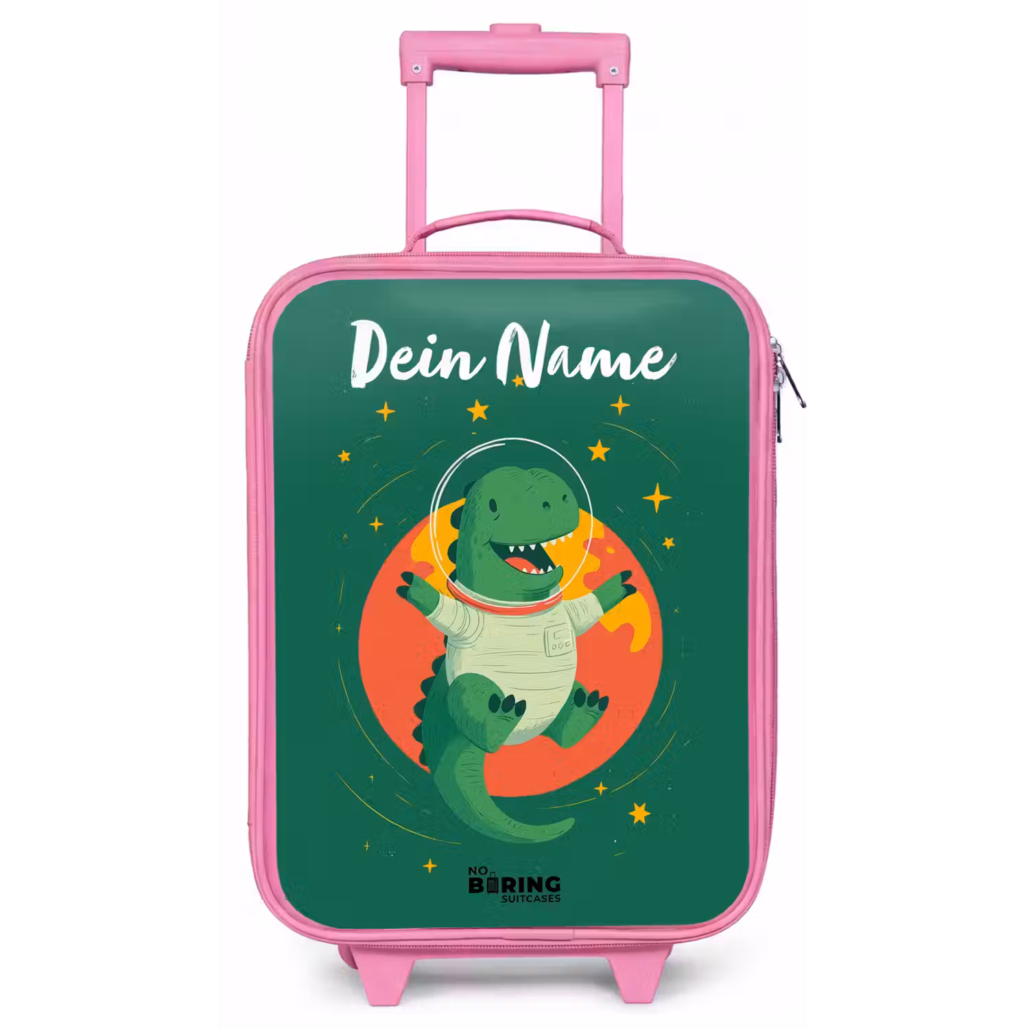 Dino - Planeet - Sterren - Groen Kinderkoffer - Roze klein -zz3dotto