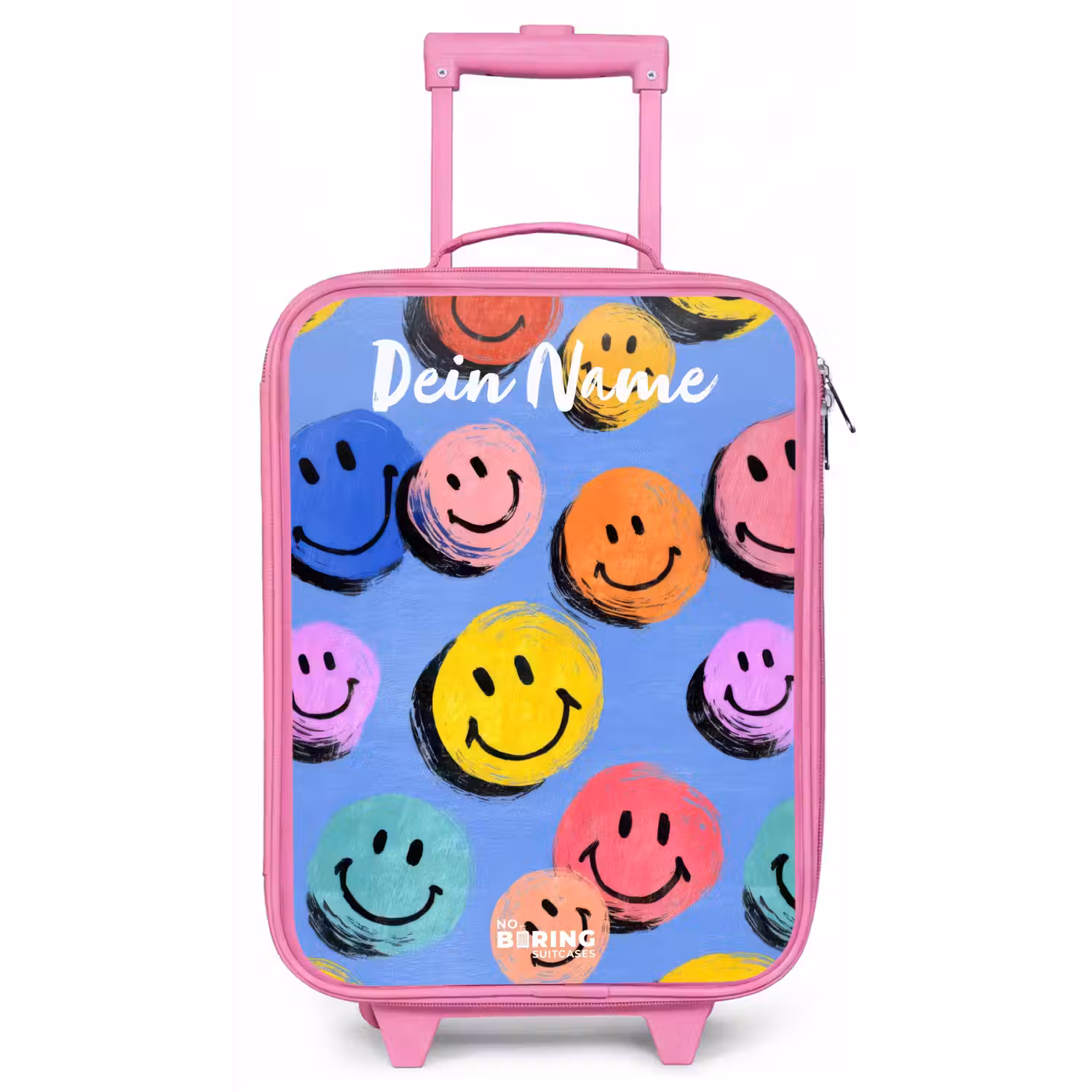 Een speels en kunstzinnig patroon van kleurrijke smileys Kinderkoffer - Roze klein -zz3dotto
