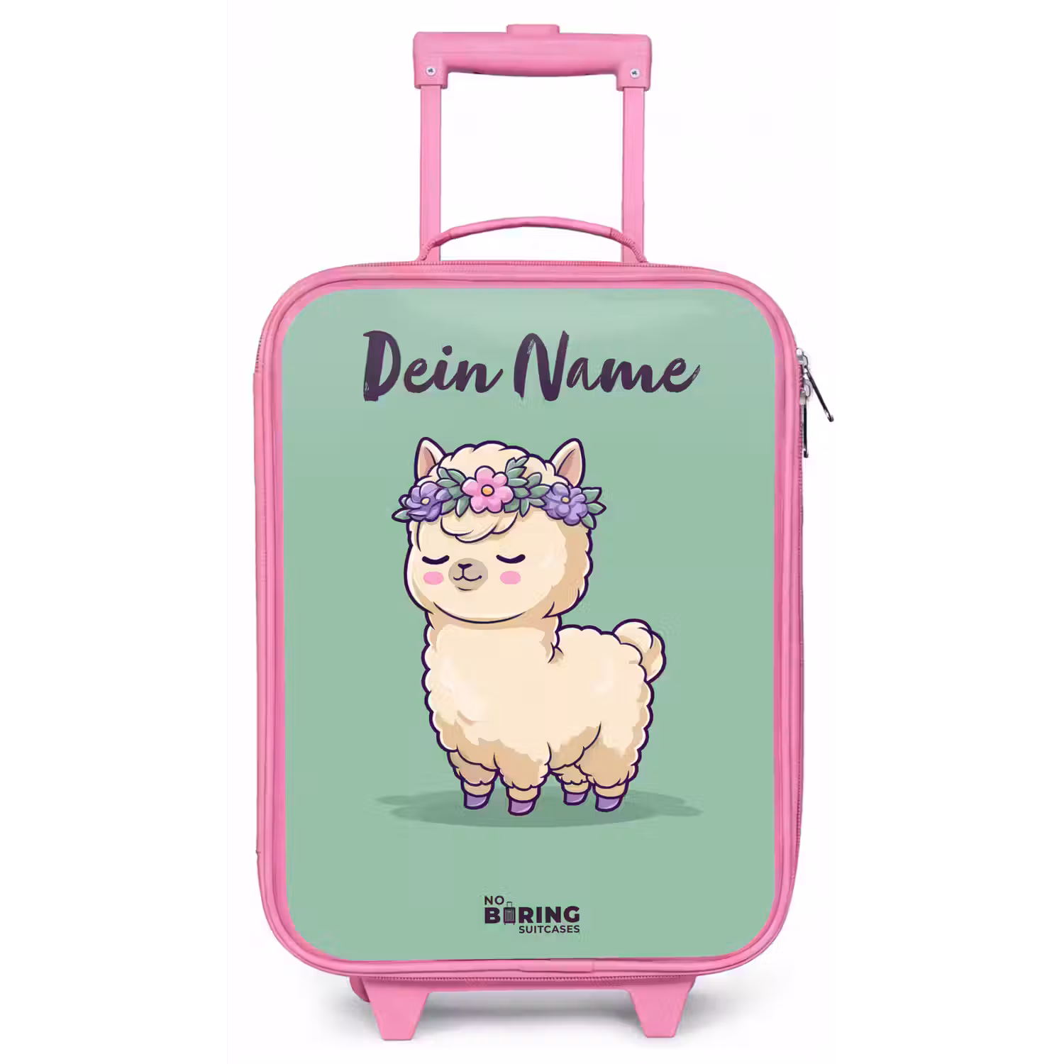 Kawai - Alpaca - Groen Kinderkoffer - Roze klein -zz3dotto