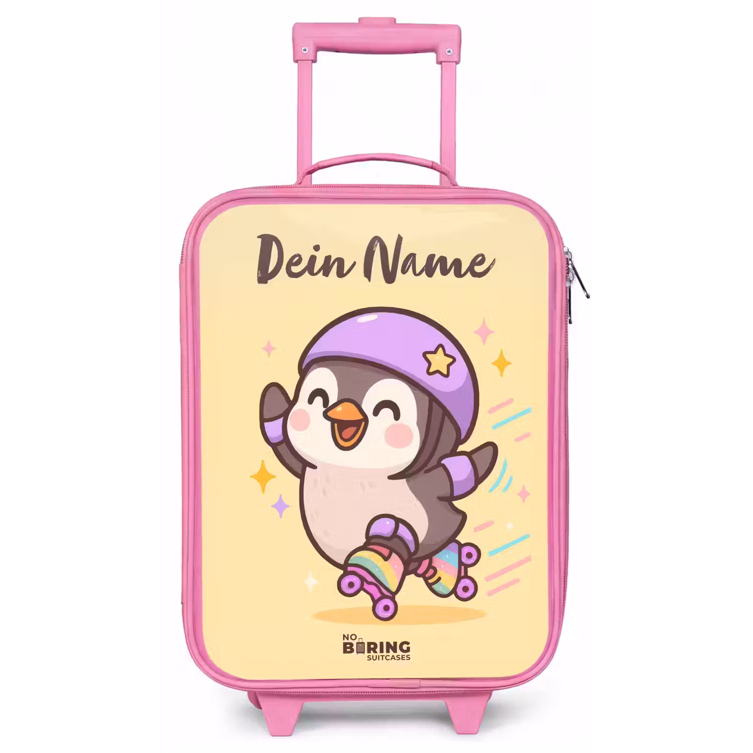 Kawai - Pinguin - Rolschaatsen Kinderkoffer - Roze klein -zz3dotto