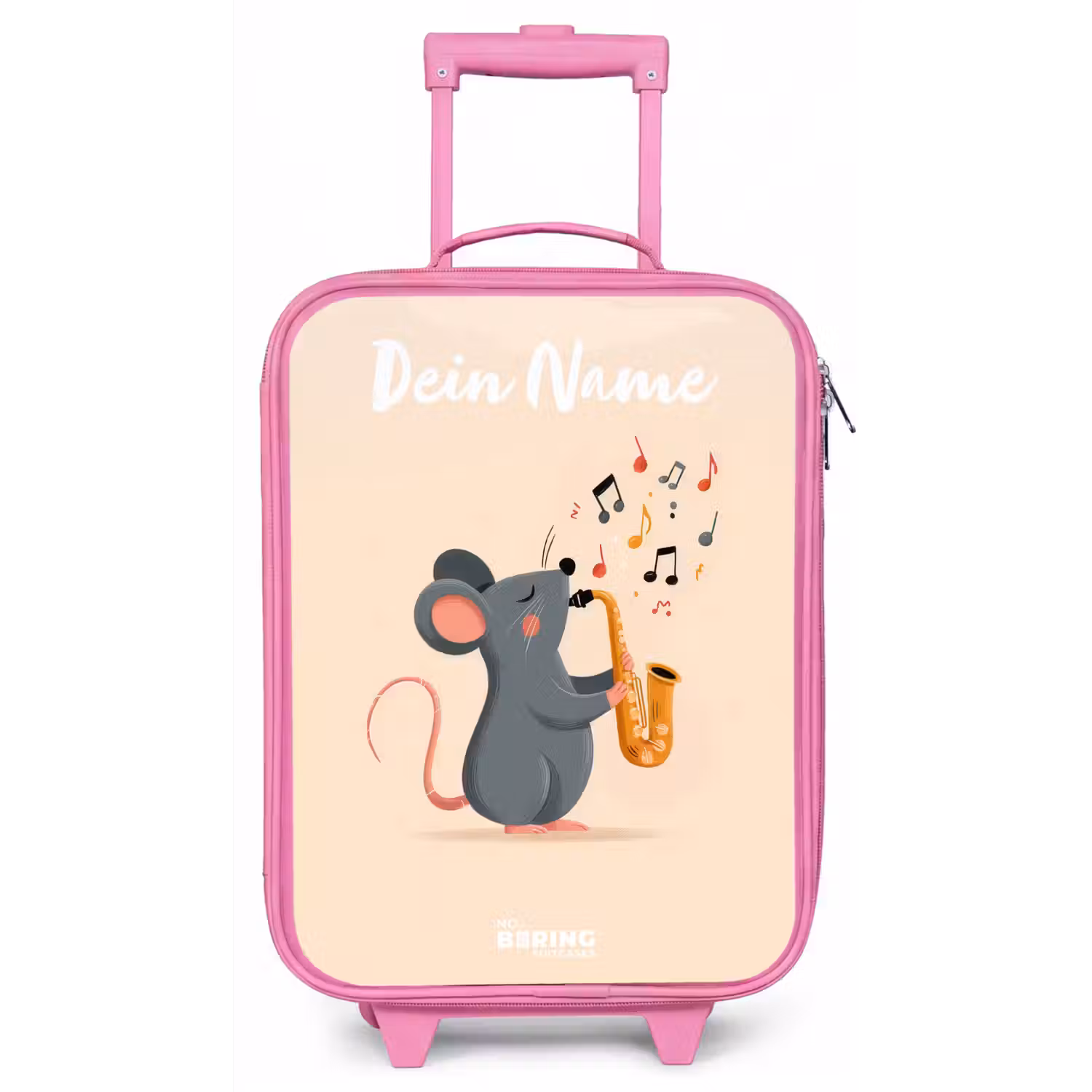 Muis - Saxofoon - Muziek Kinderkoffer - Roze klein -zz3dotto
