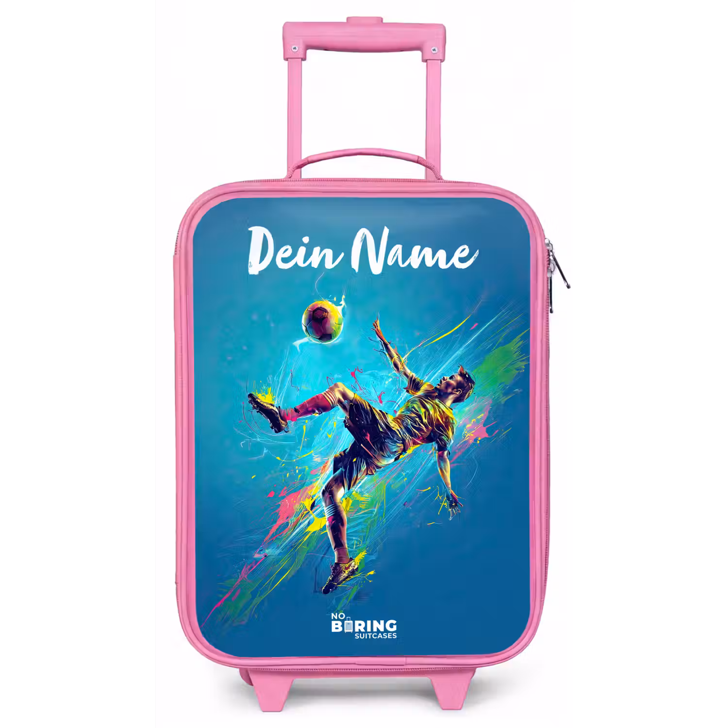 Neon - Voetbal - Schop - Kleurrijk Kinderkoffer - Roze klein -zz3dotto