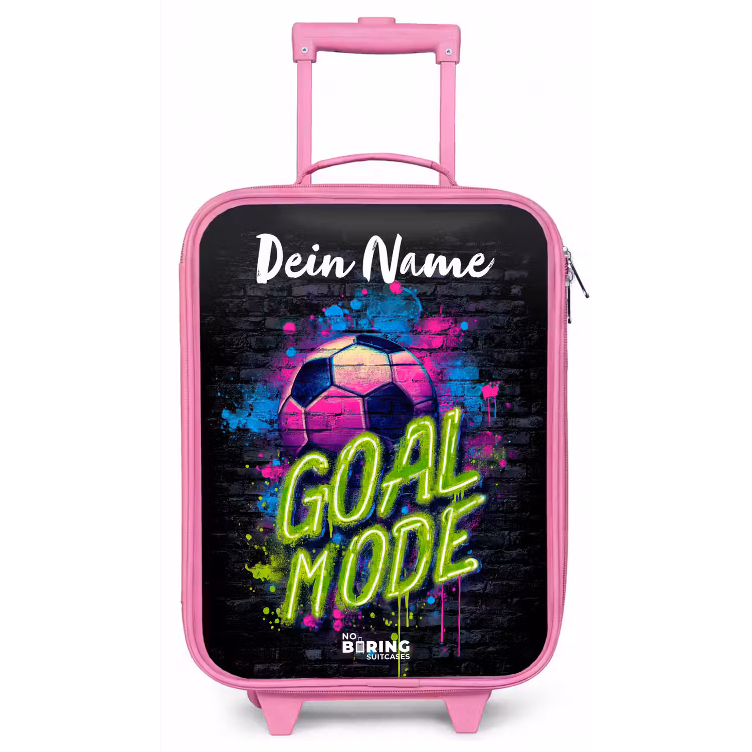 Neon - Graffiti - Voetbal - Kleurrijk Kinderkoffer - Roze klein -zz3dotto