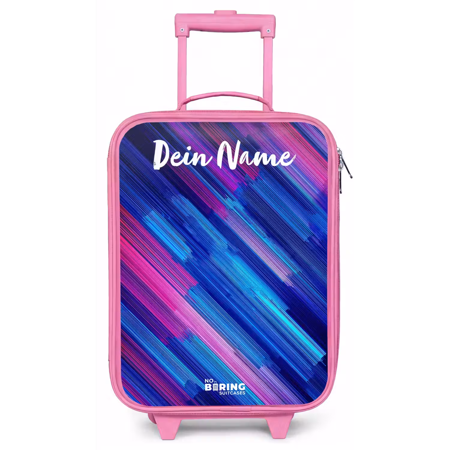 Neon - Strepen - Abstract - Blauw - Roze Kinderkoffer - Roze klein -zz3dotto