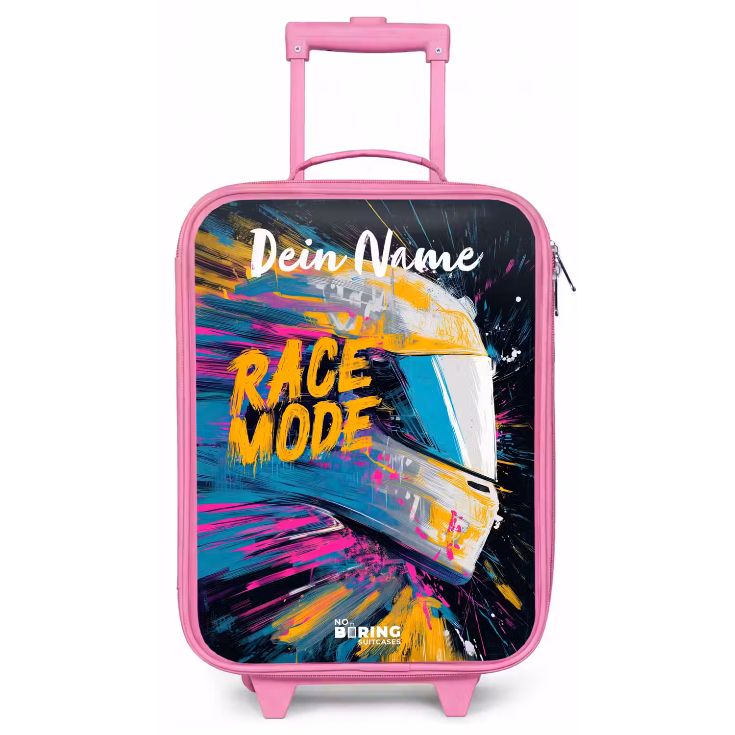 Racehelm - Abstract - Verf - Kleurrijk Kinderkoffer - Roze klein -zz3dotto