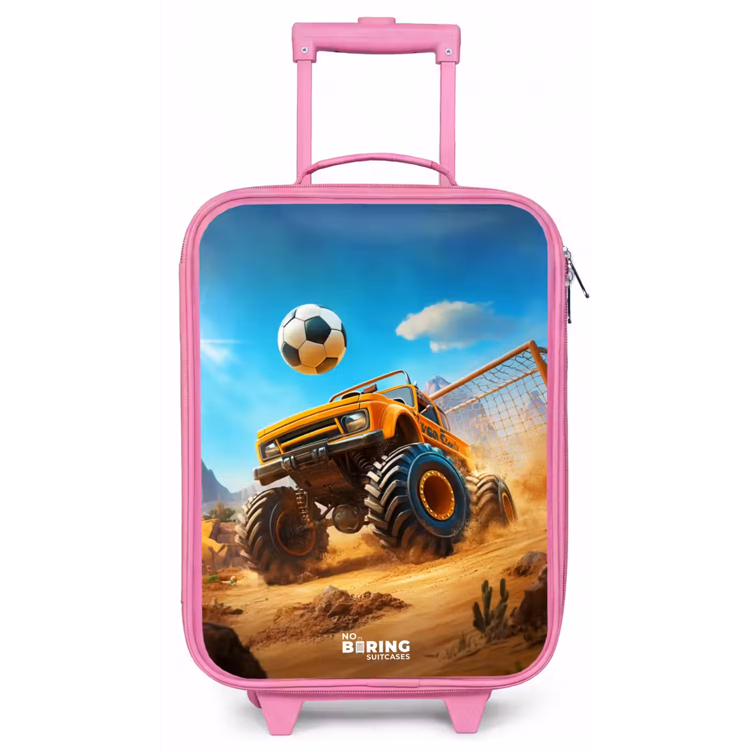 Monstertruck scoort goal in woestijnstadion Kinderkoffer - Roze klein -zz3dotto