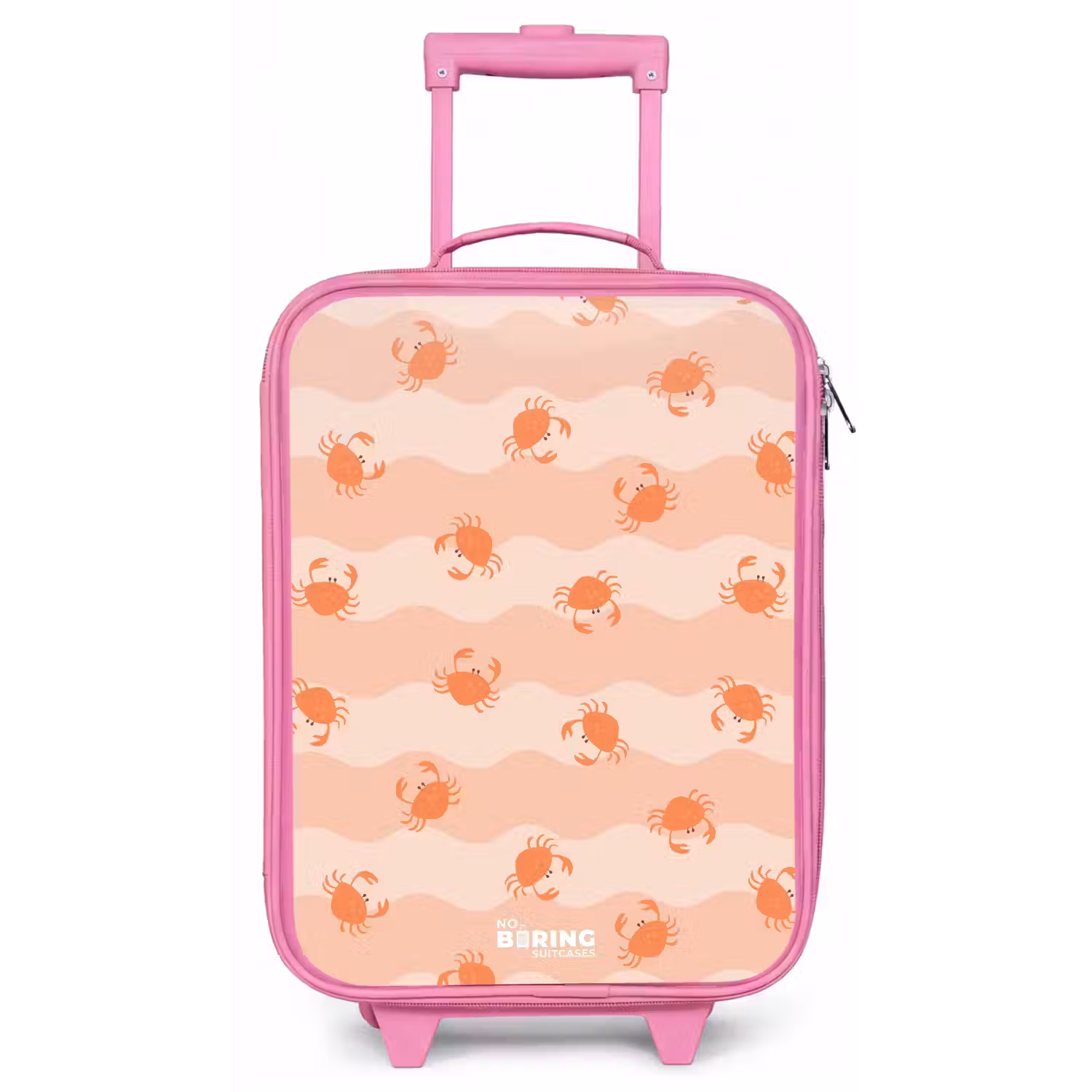 Oranje krabben op golvende achtergrond Kinderkoffer - Roze klein -zz3dotto