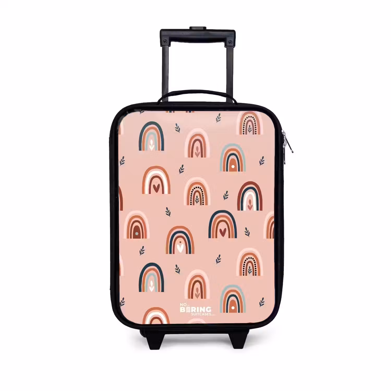 Roze regenbogen patroon Kinderkoffer - Zwart klein -3d