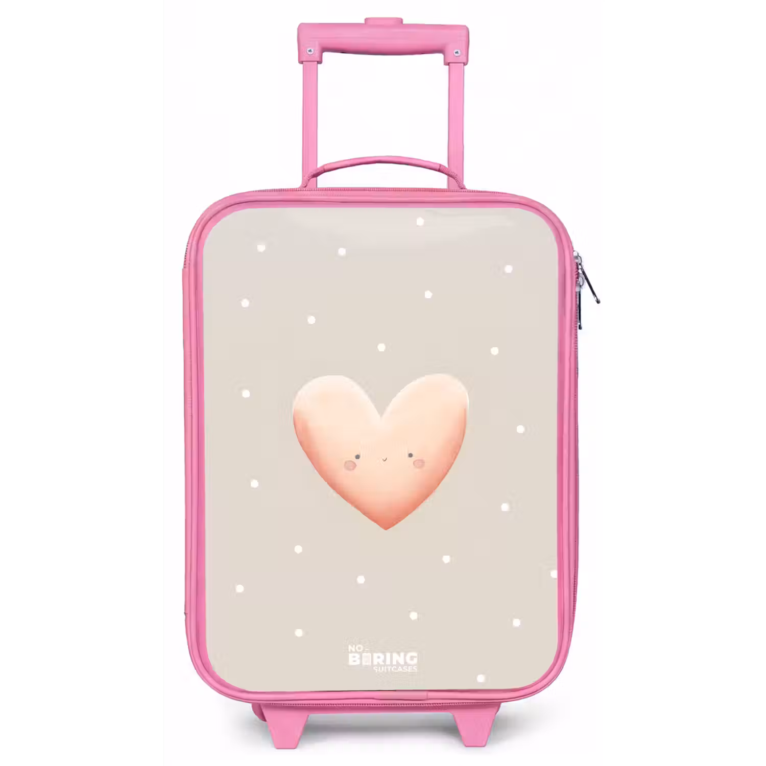 Roze hart omringd door beige stippen Kinderkoffer - Roze klein -zz3dotto