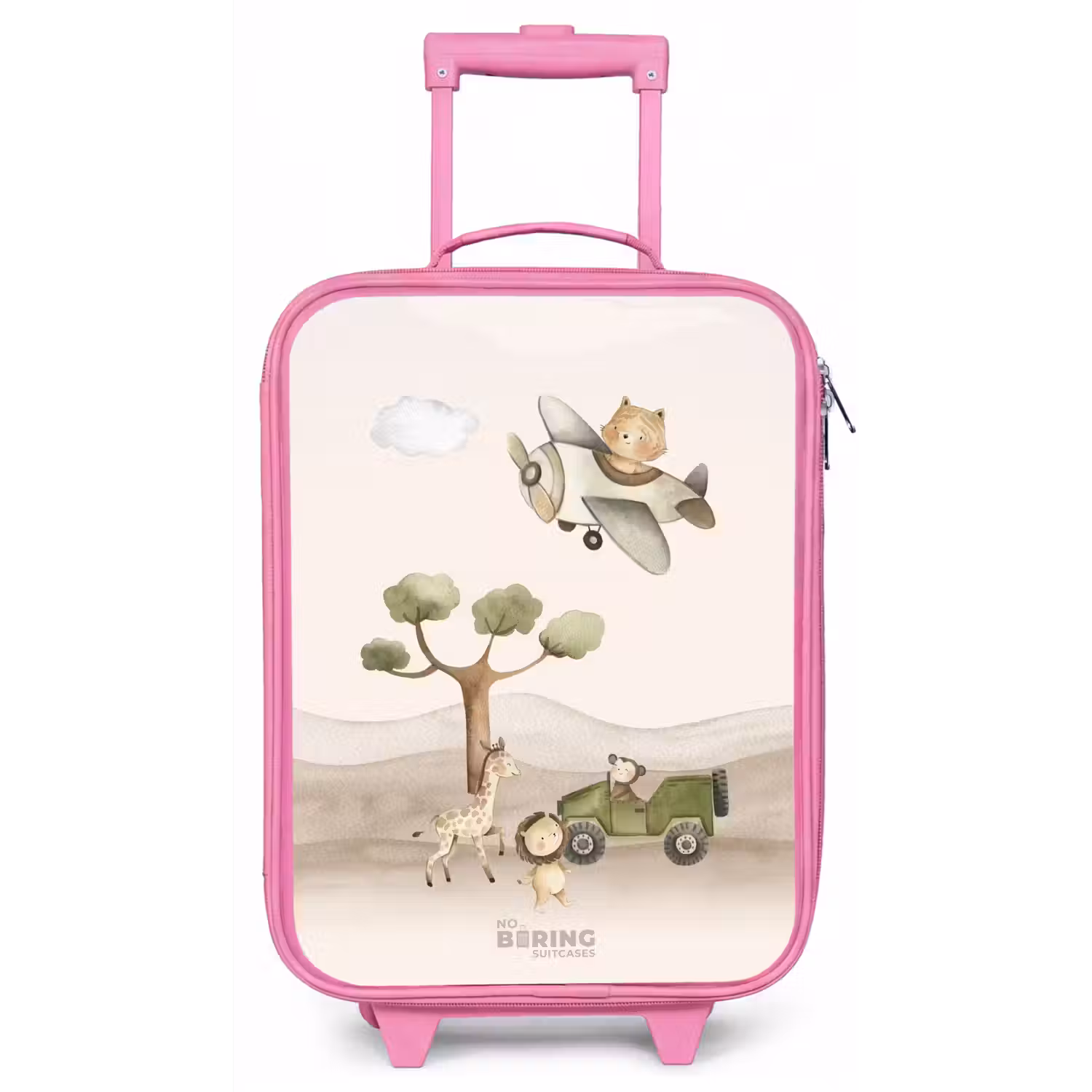 Dieren op safari Kinderkoffer - Roze klein -zz3dotto