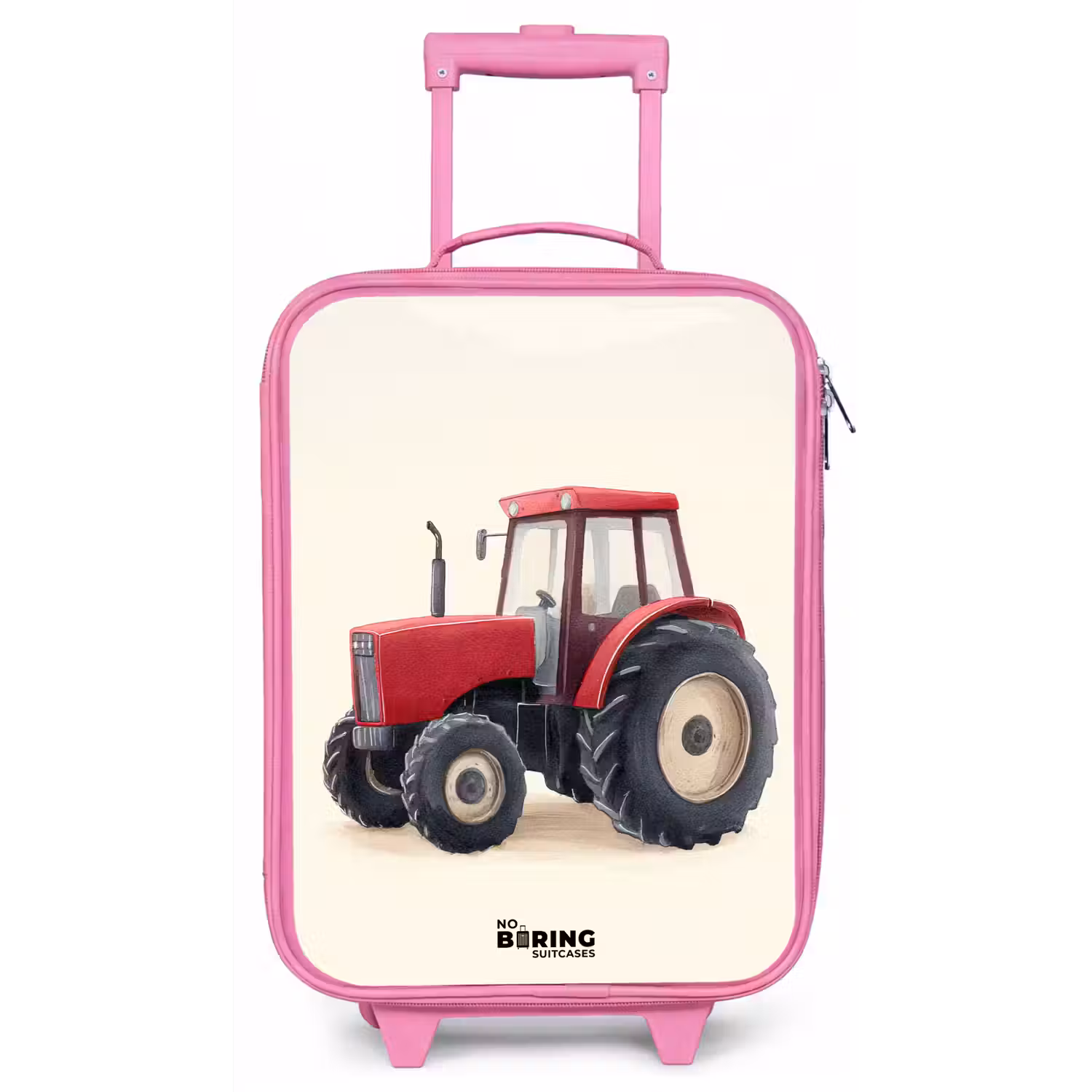 Tractor - Getekend - Rood Kinderkoffer - Roze klein -zz3dotto