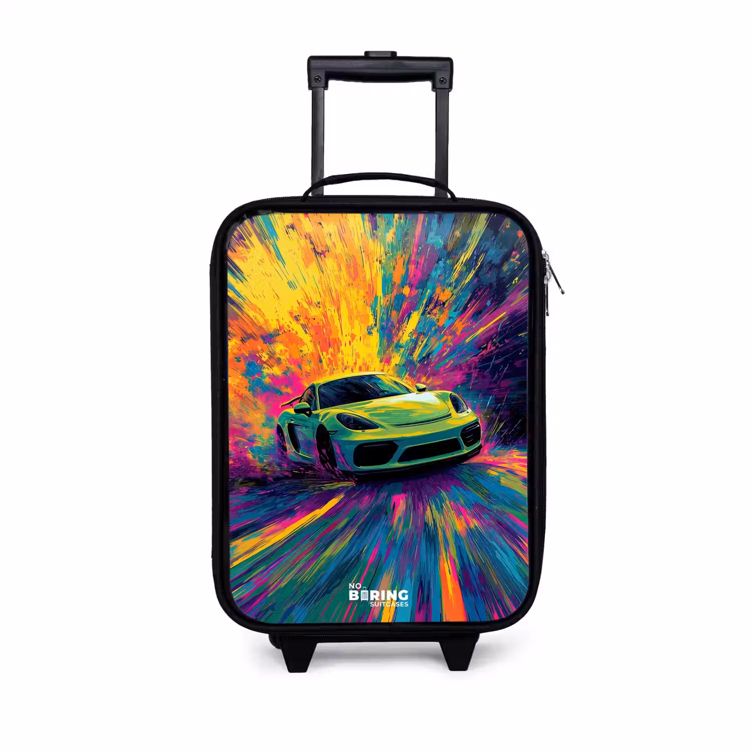Sportwagen - Explosie - Kleurrijk - Verfstrepen Kinderkoffer - Zwart klein -3d