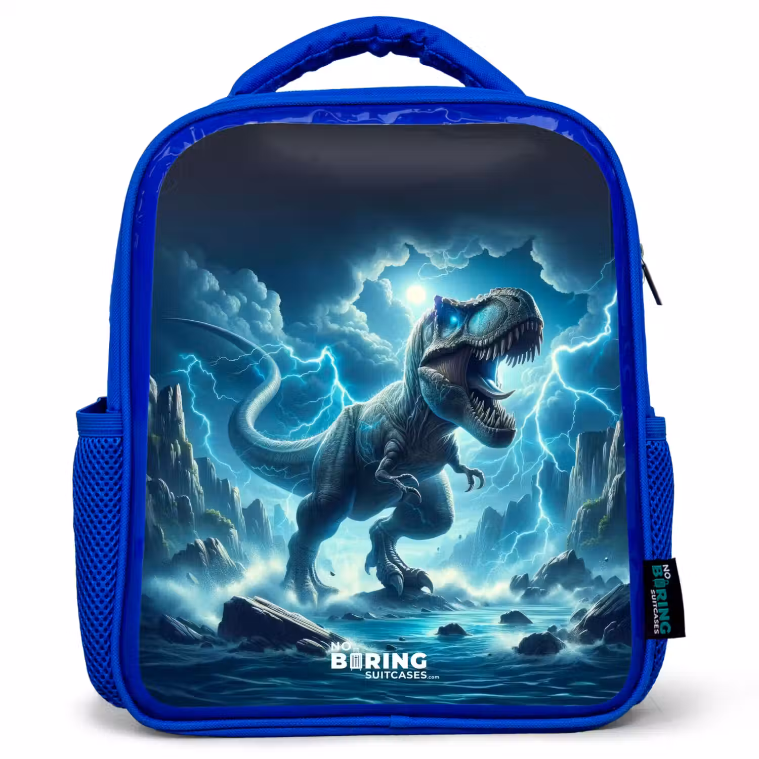 Donderslagdino Kinderrugzak - Blauw middel -3d