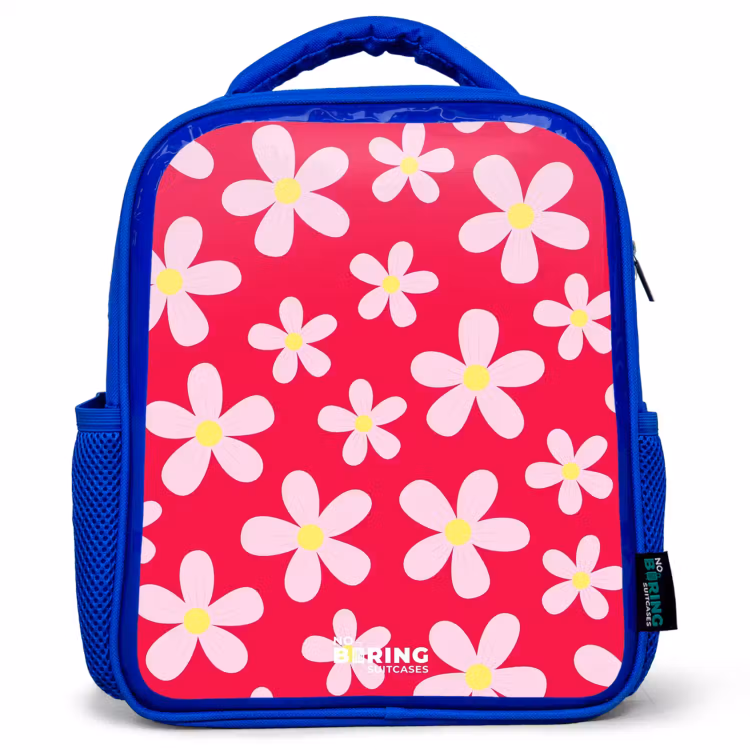 Madeliefjesmania hotpink Kinderrugzak - Blauw middel -3d