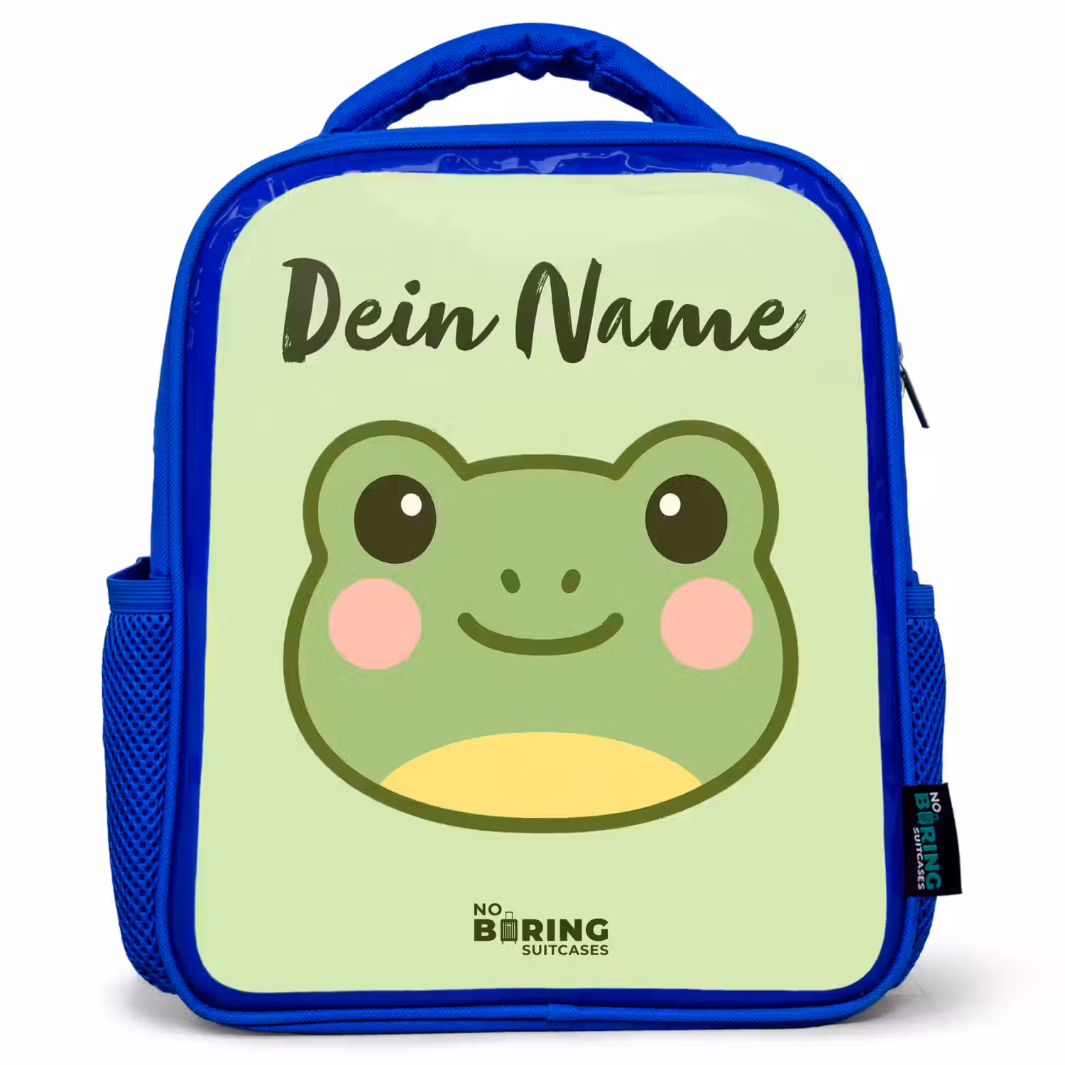 Kawai - Kikker - Groen Kinderrugzak - Blauw middel -3d
