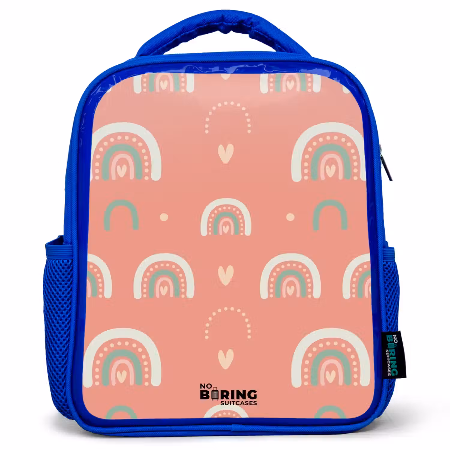 Koraal kleurenbogen Kinderrugzak - Blauw middel -3d