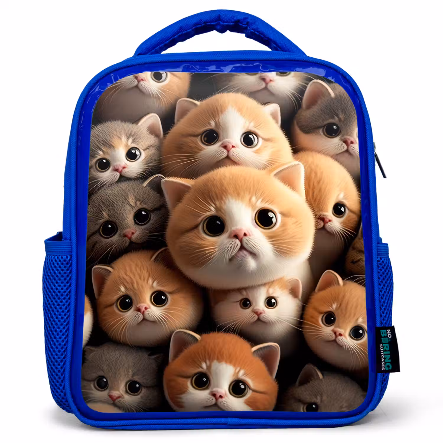 Knuffelkatjes Kinderrugzak - Blauw middel -3d