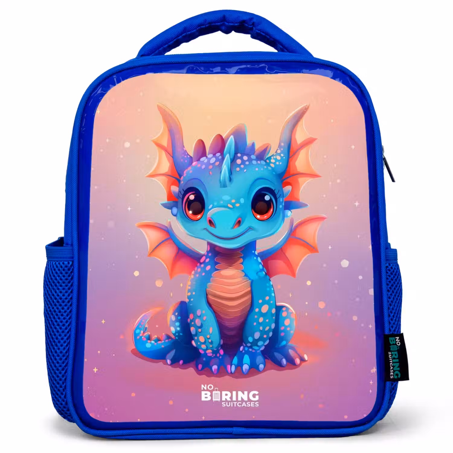 Schattige baby draak Kinderrugzak - Blauw middel -3d