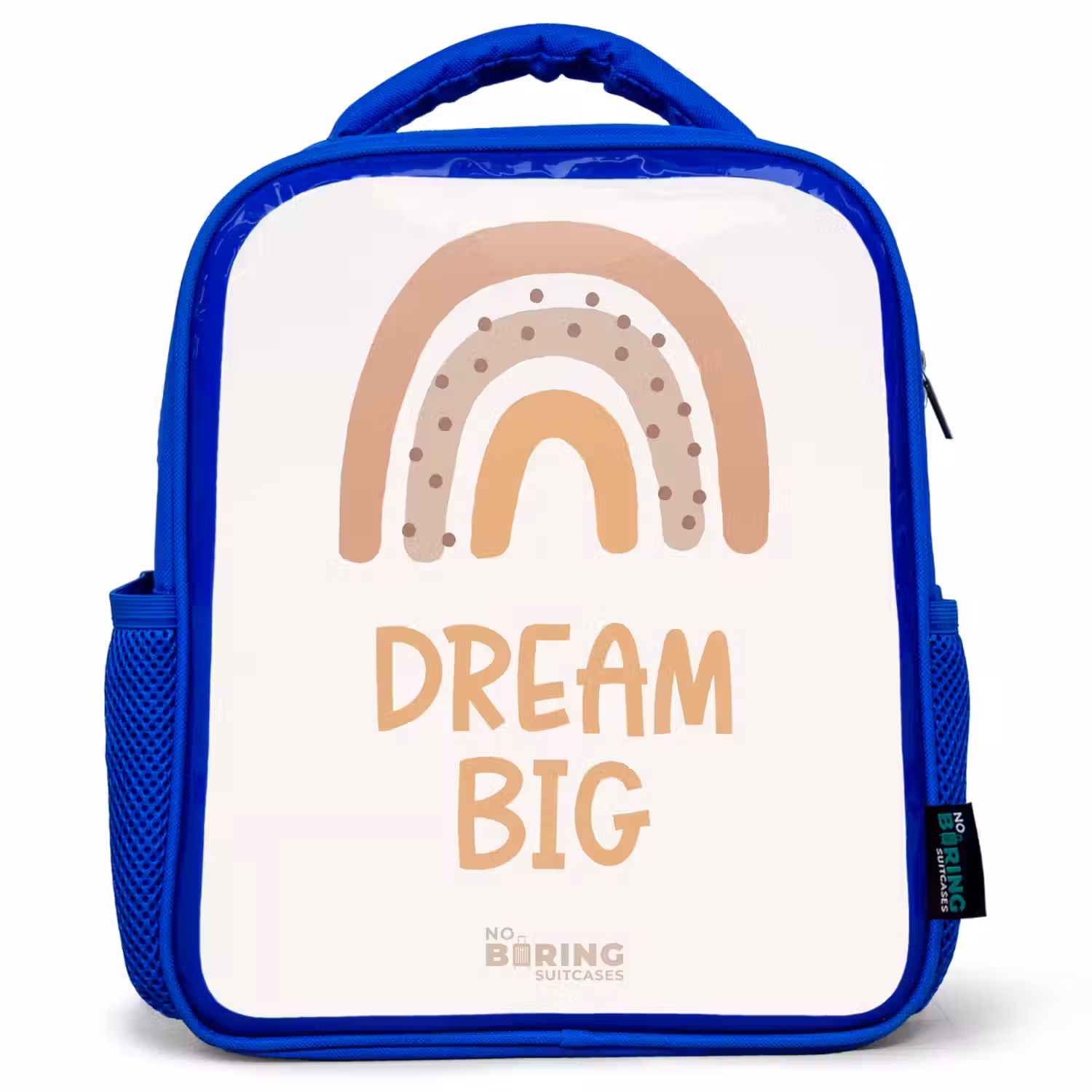 Regenboog met de quote 'Dream Big' Kinderrugzak - Blauw middel -3d