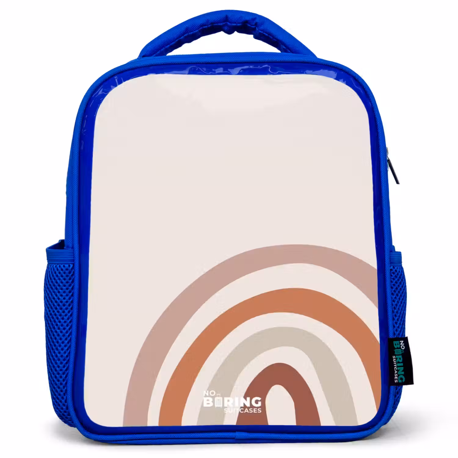 Ruwe regenboog naturel Kinderrugzak - Blauw middel -3d