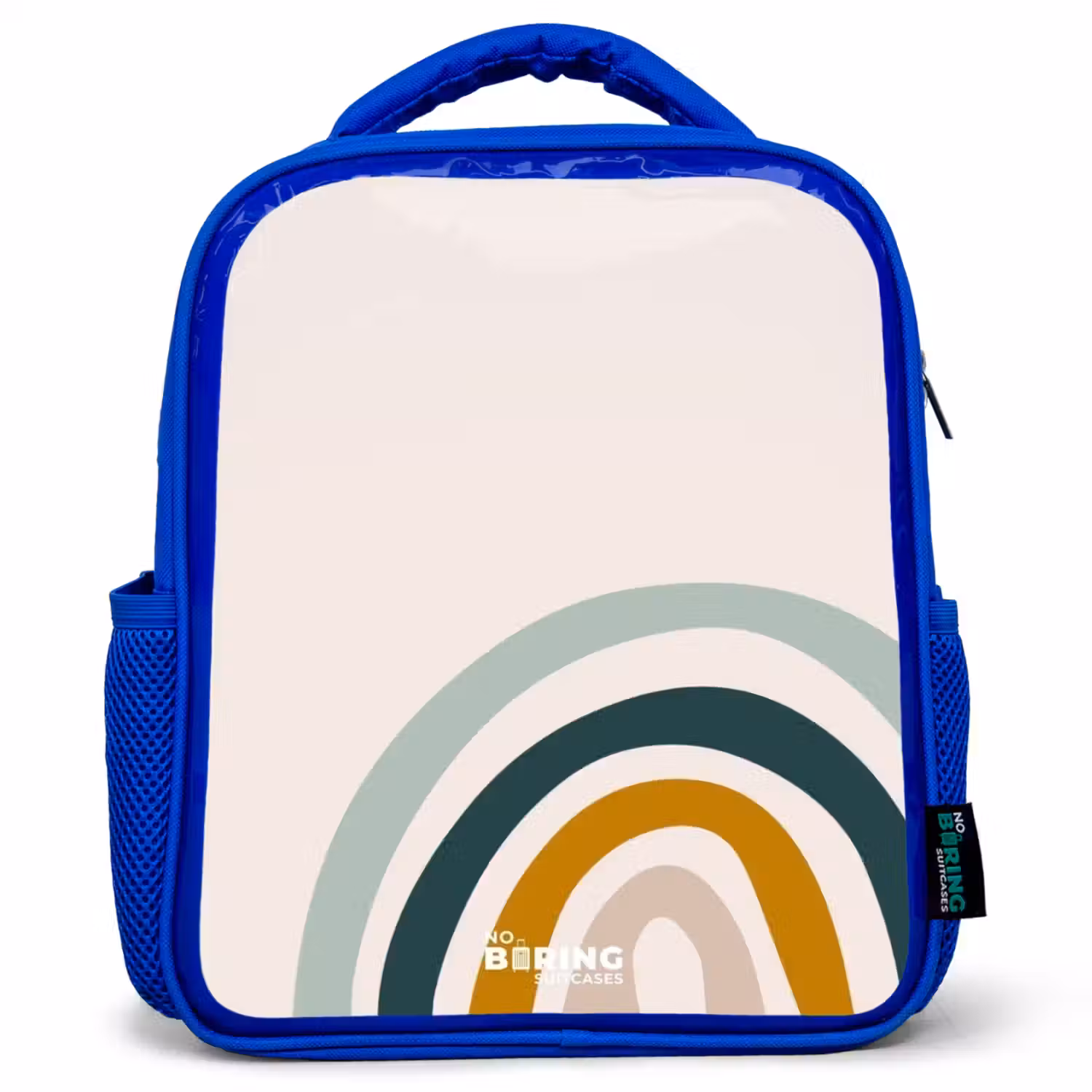 Ruwe regenboog aqua Kinderrugzak - Blauw middel -3d