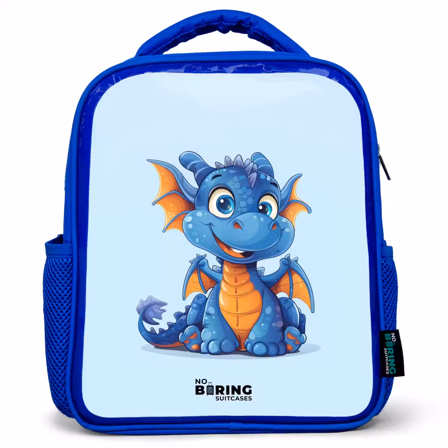 Dinky draakje Kinderrugzak - Blauw middel -3d