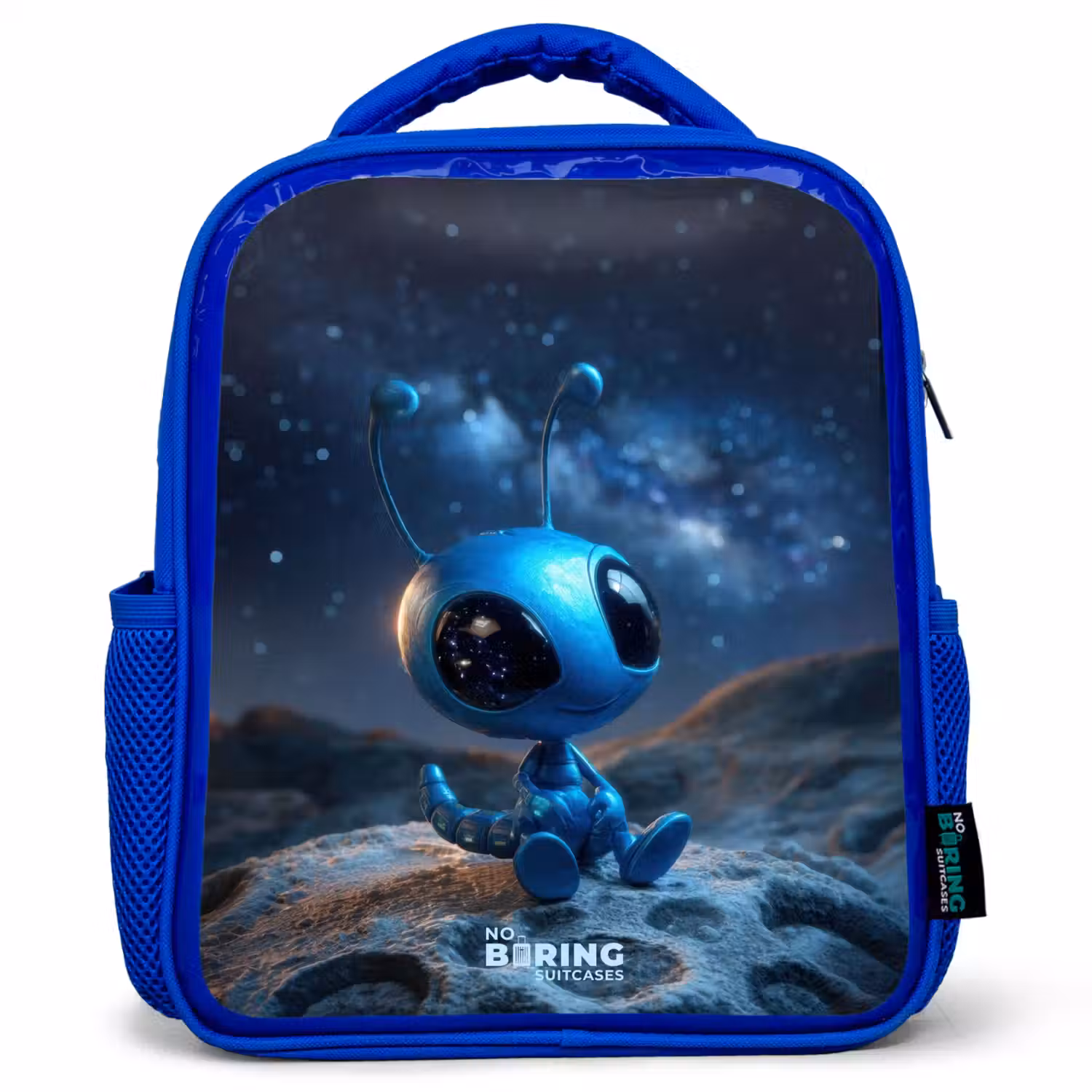 Blauw buitenaards wezentje onder sterrenhemel Kinderrugzak - Blauw middel -3d