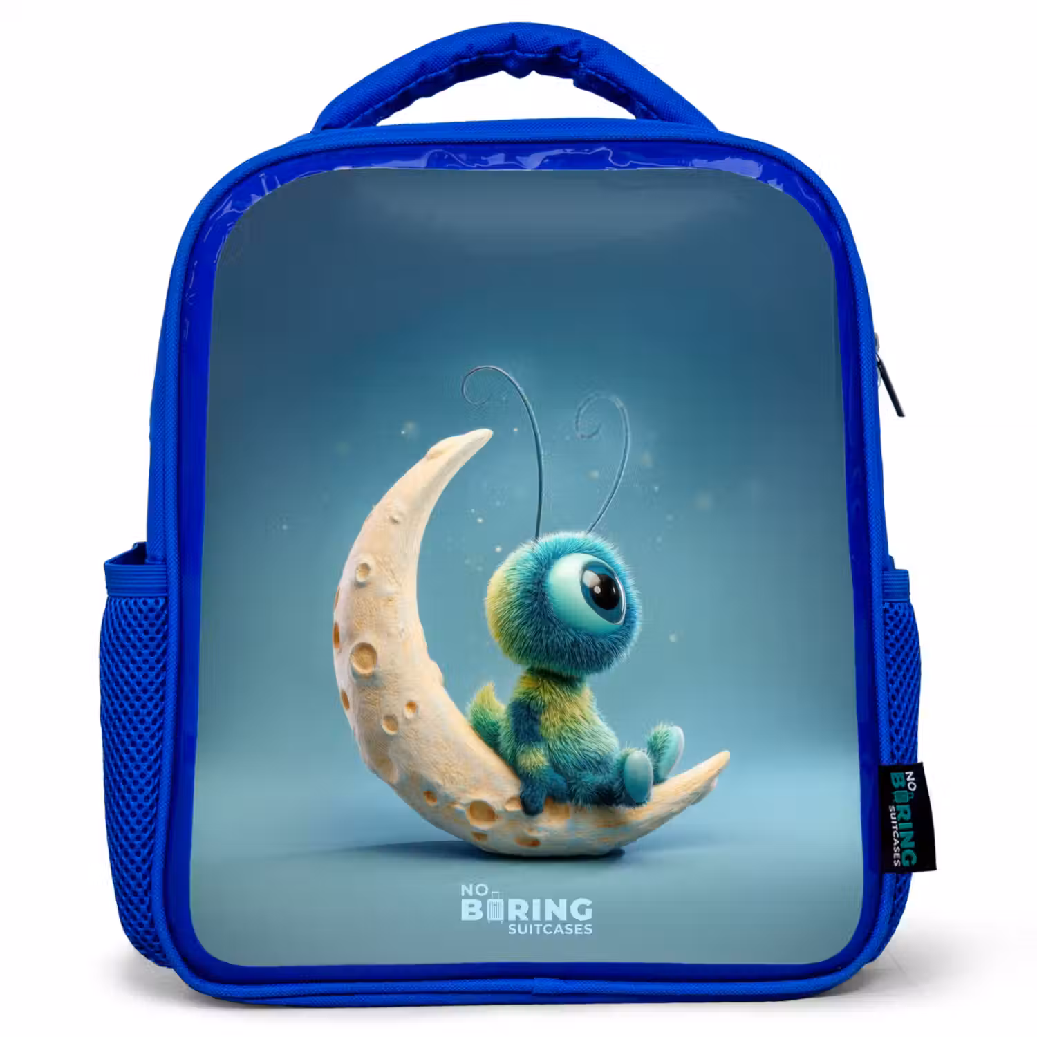 Dromerig Wezentje op de Maan Kinderrugzak - Blauw middel -3d