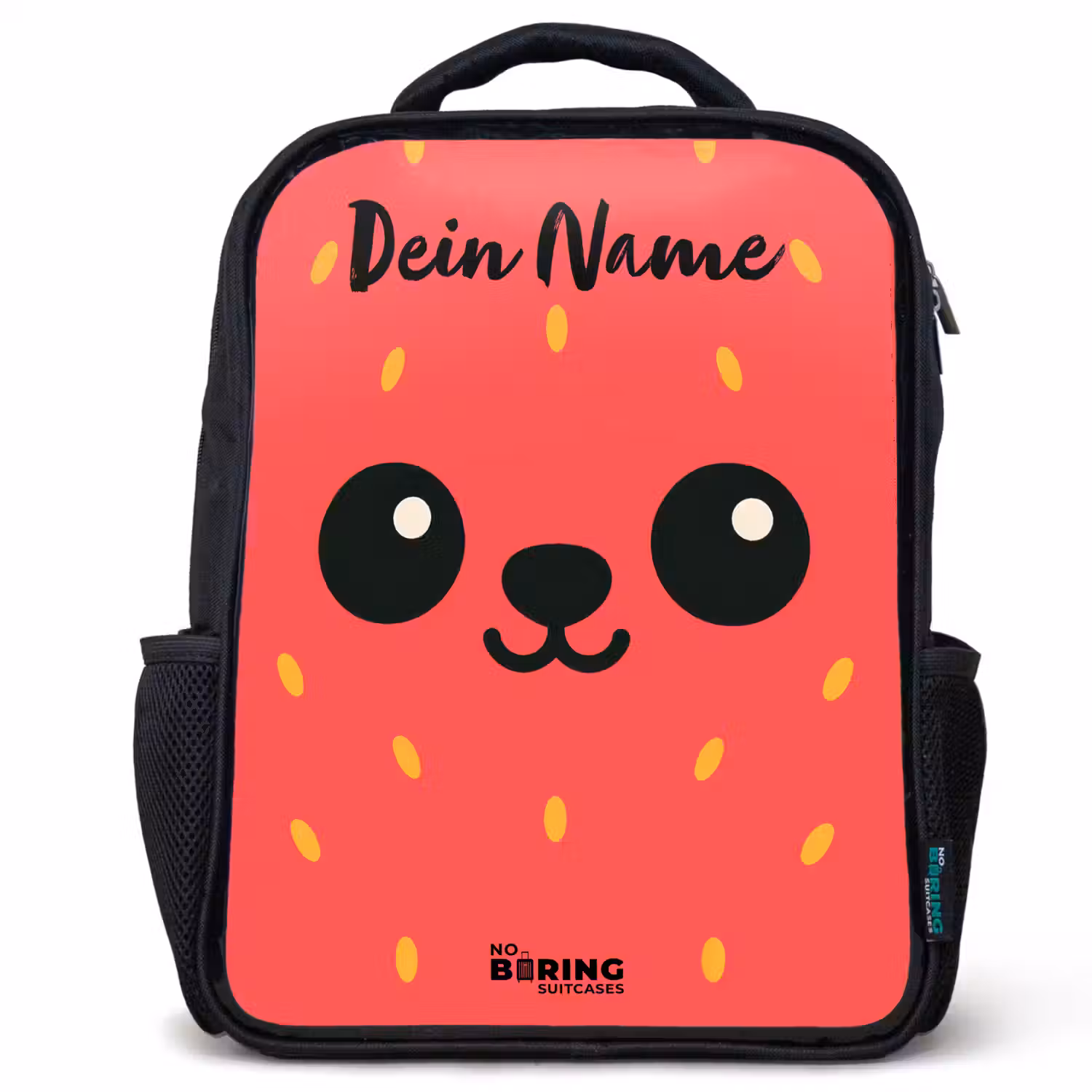 Kawai - Aardbei - Rood Rugzak - Zwart middel -3d