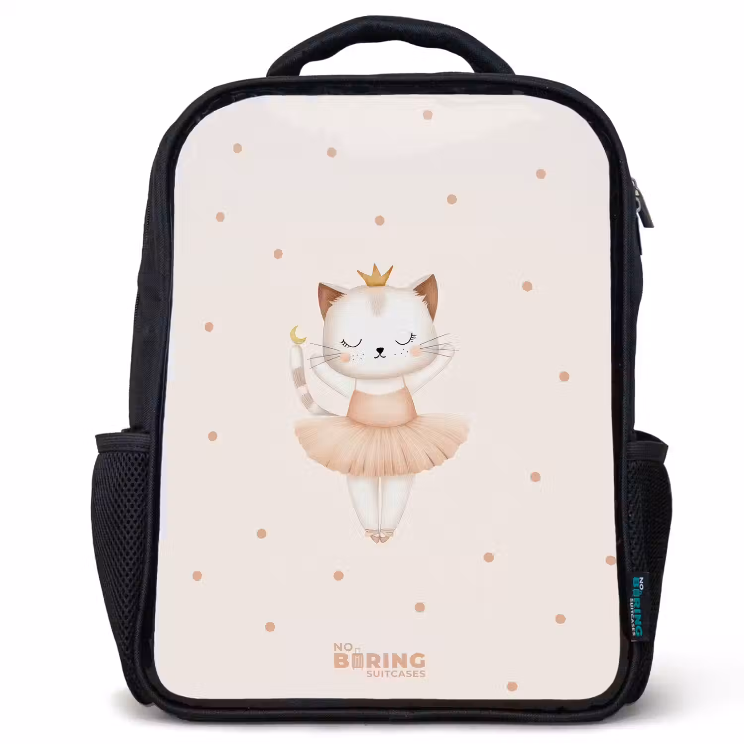 Ballerina kitten in beige kleuren Rugzak - Zwart middel -3d