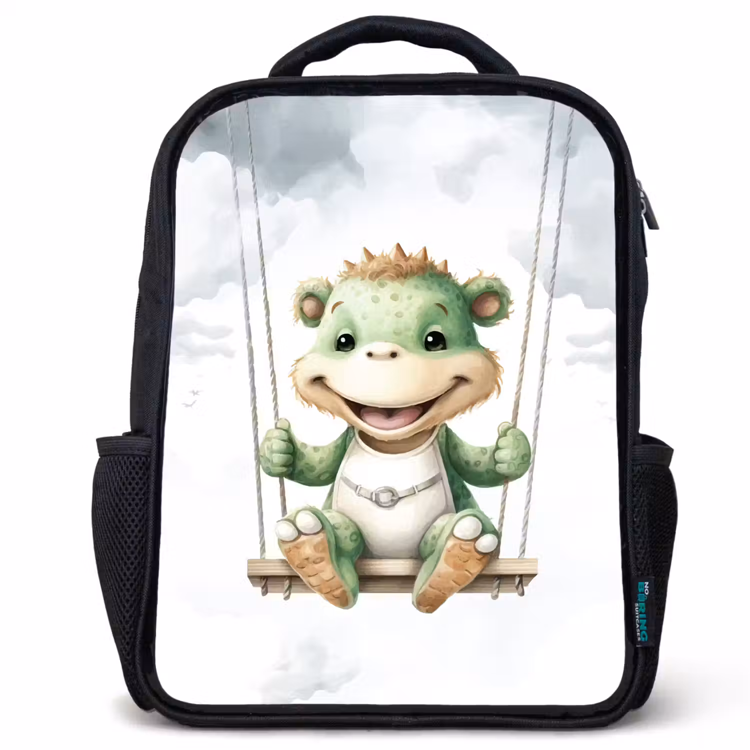 Draak - Baby dier - Kinderen Rugzak - Zwart middel -3d
