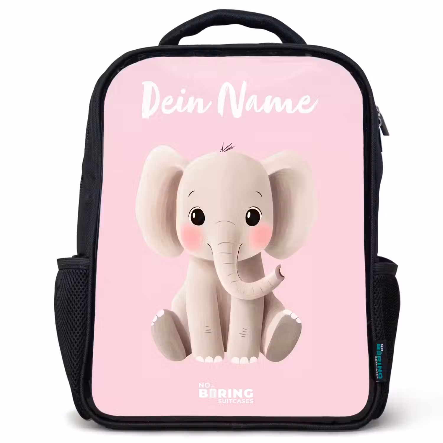 Olifant - Grijs - Baby - Slurf Rugzak - Zwart middel -3d