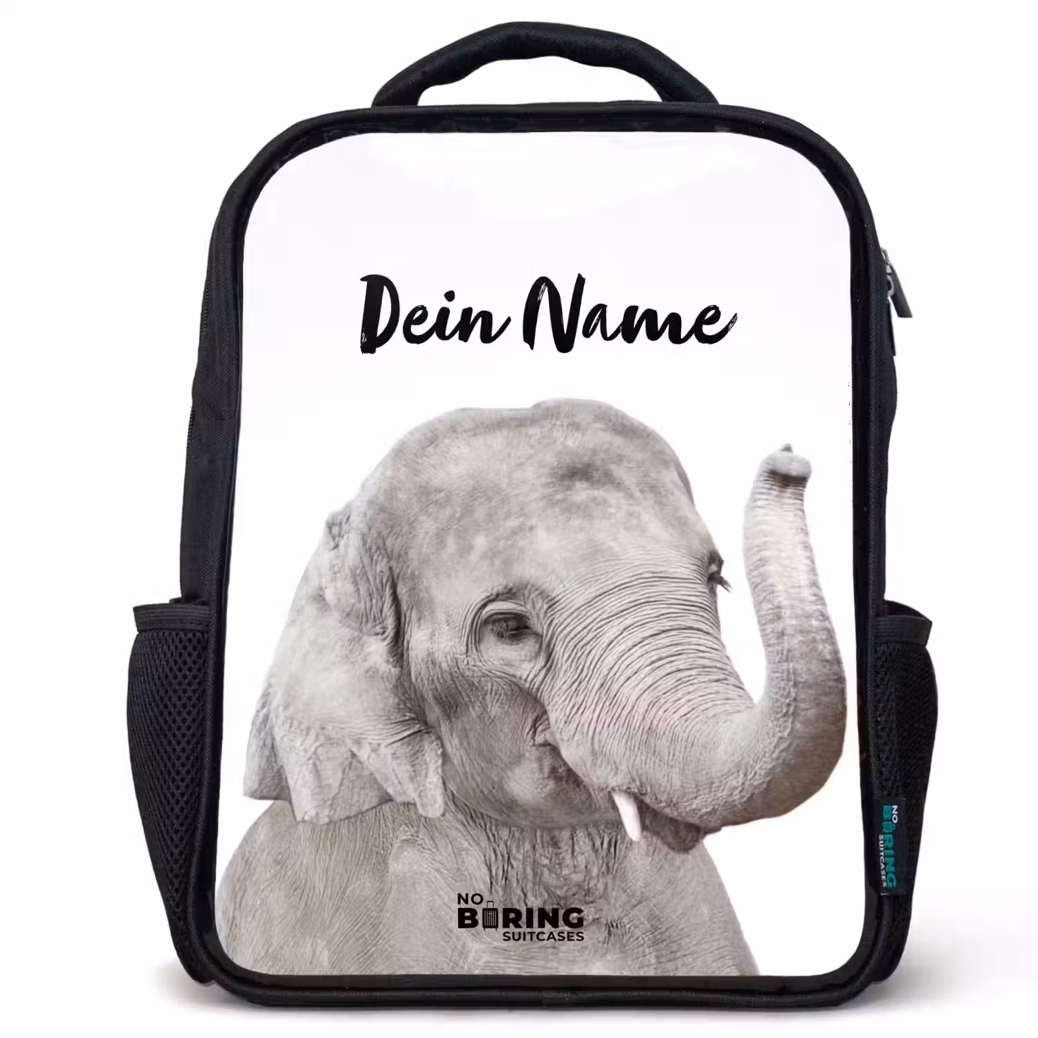 Oscar Olifant Rugzak - Zwart middel -3d