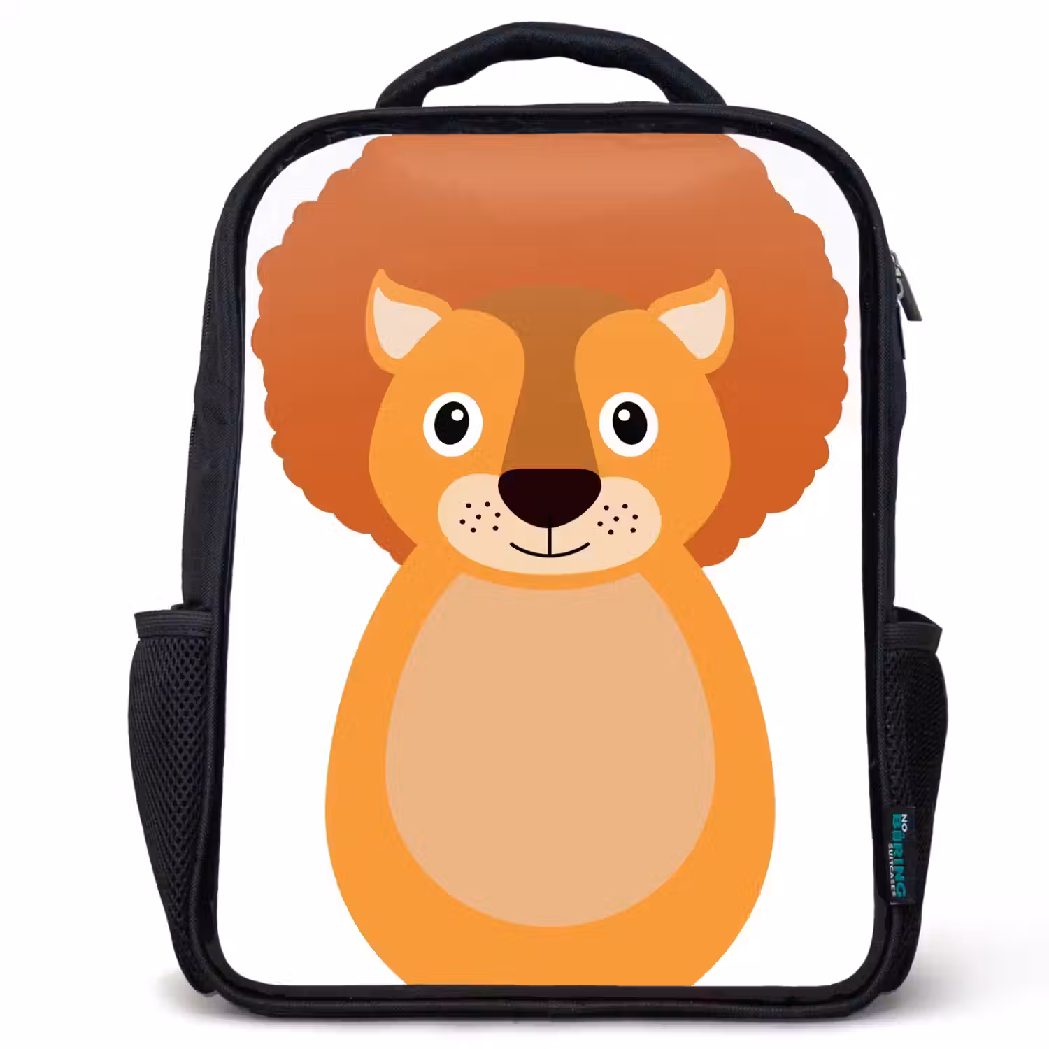 Dierenportret - Leeuw - kinderen Rugzak - Zwart middel -3d