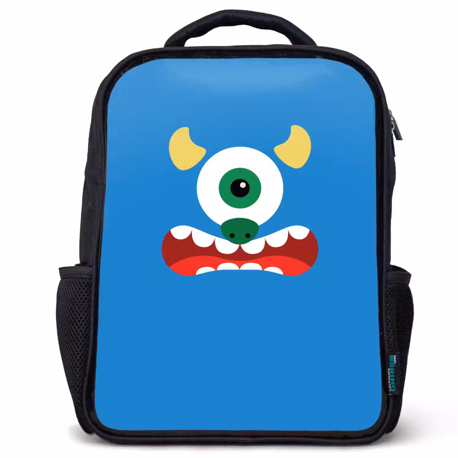 Dierenportret - Monster - blauw Rugzak - Zwart middel -3d